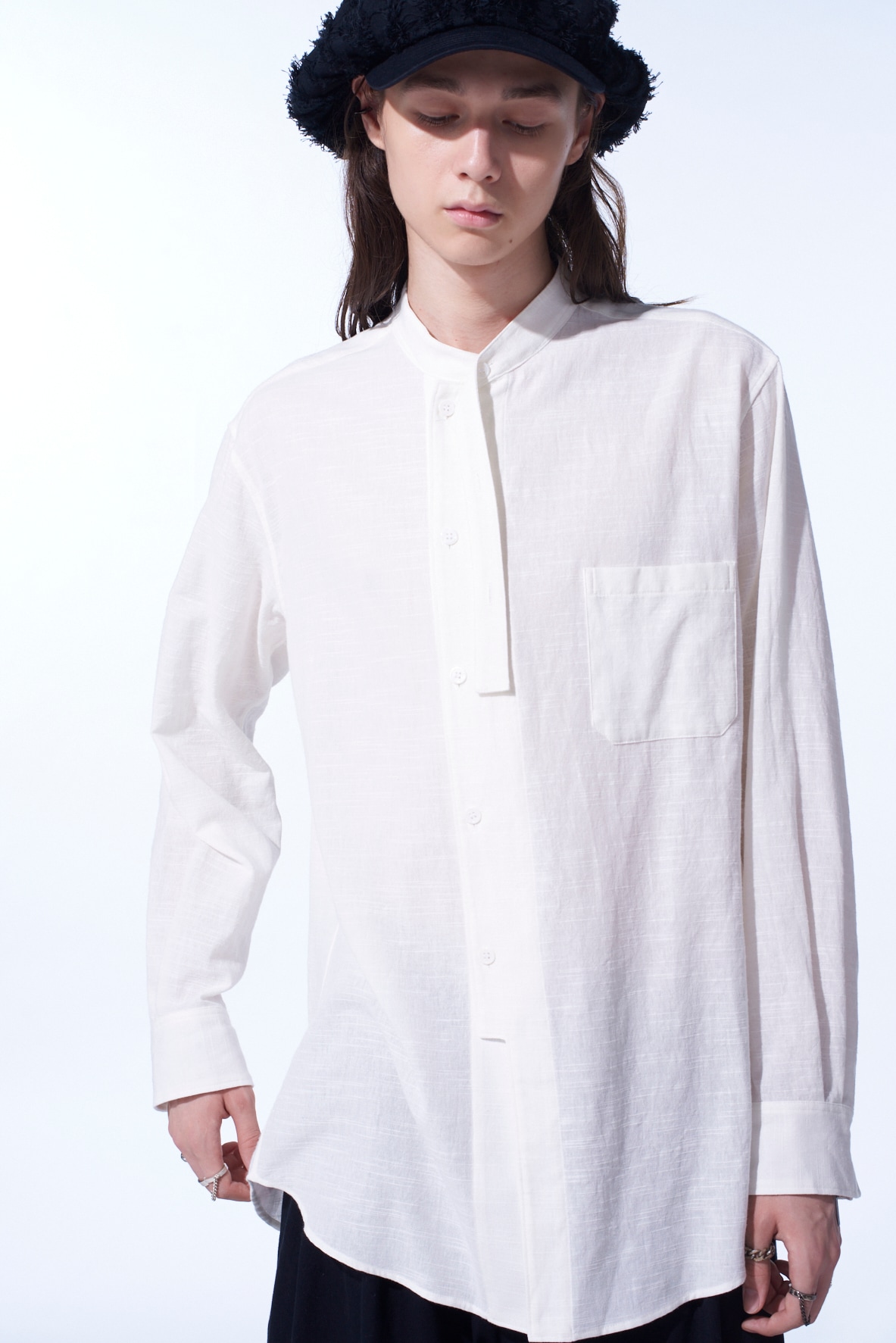 KHADI COTTON STAND COLLAR SHIRT