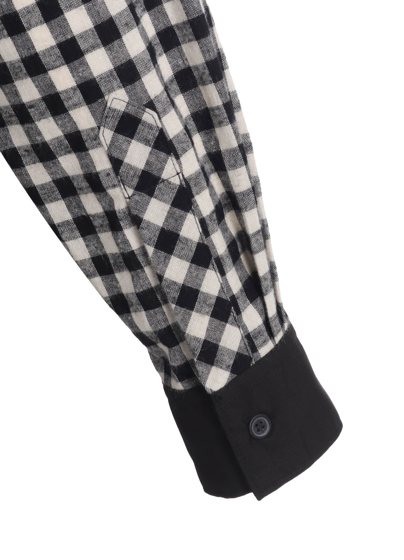 GINGHAM CHECK COMBINATION DRAPED SHIRT