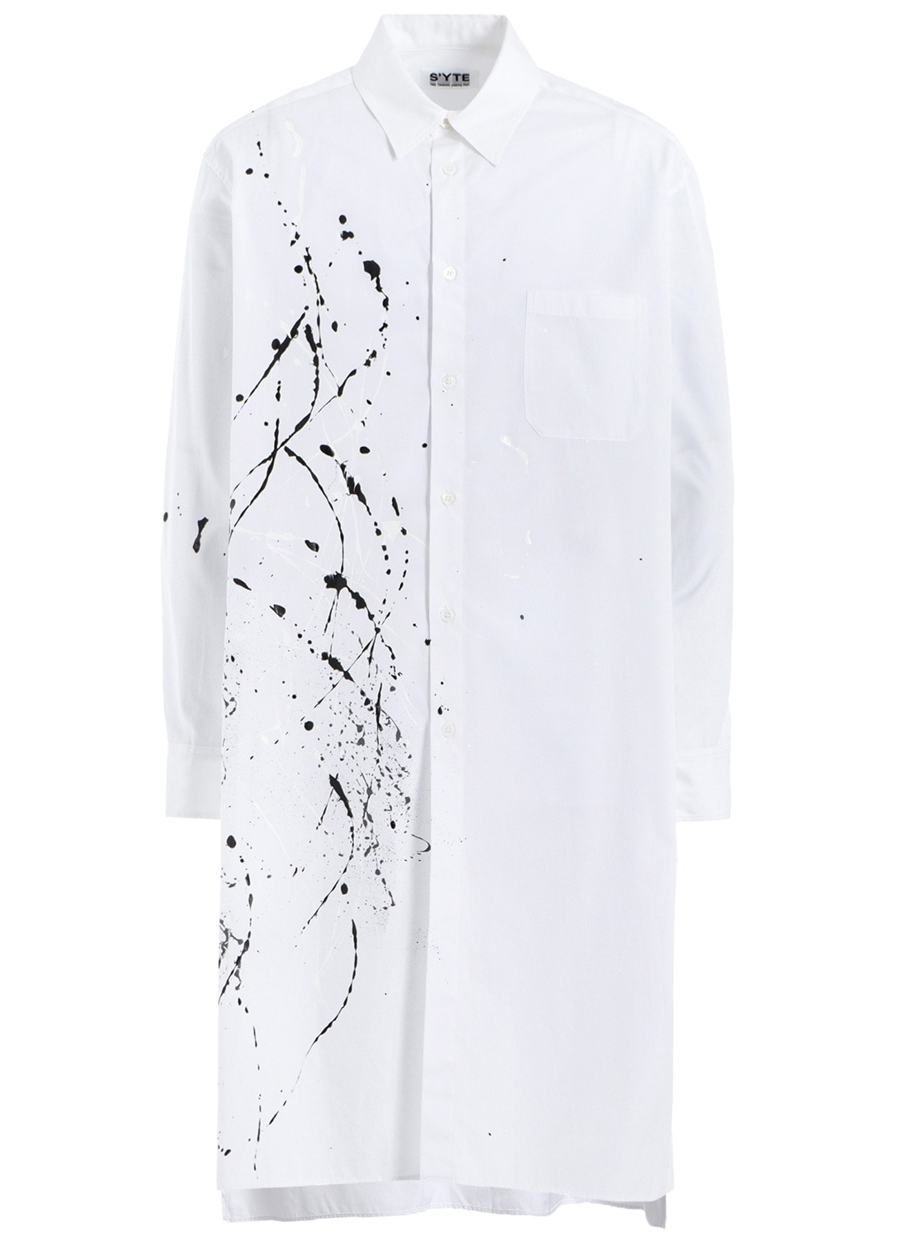 COTTON BROAD SPLASH PAINTED LONG SHIRT