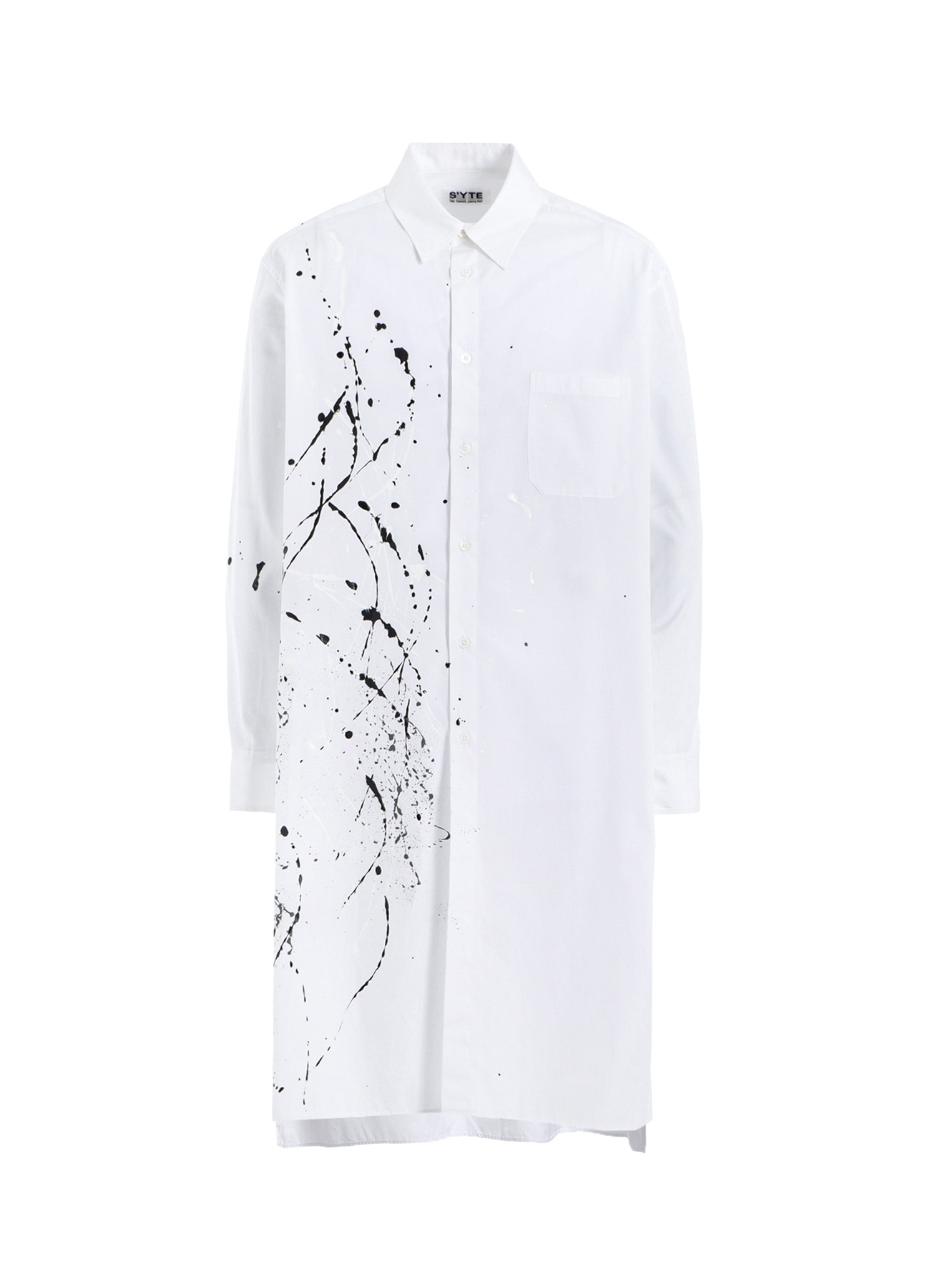 COTTON BROAD SPLASH PAINTED LONG SHIRT