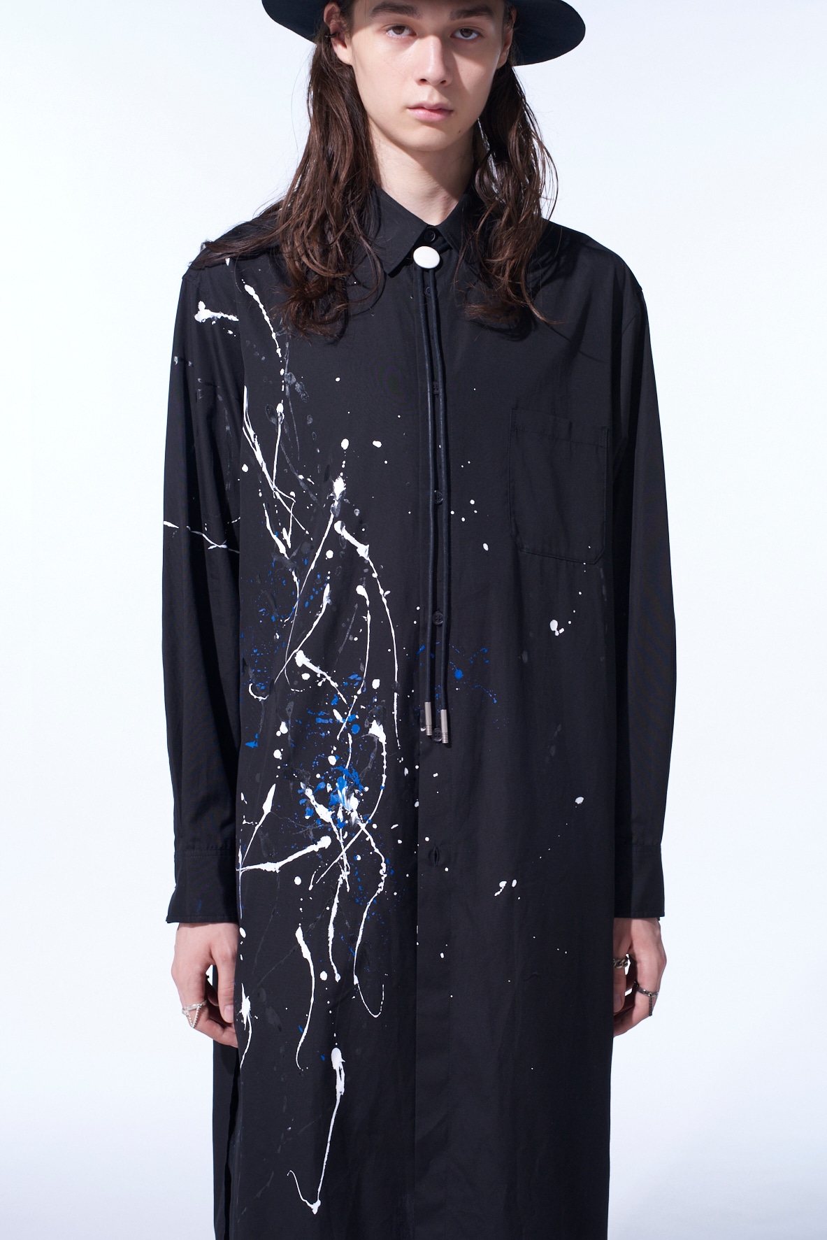 COTTON BROAD SPLASH PAINTED LONG SHIRT