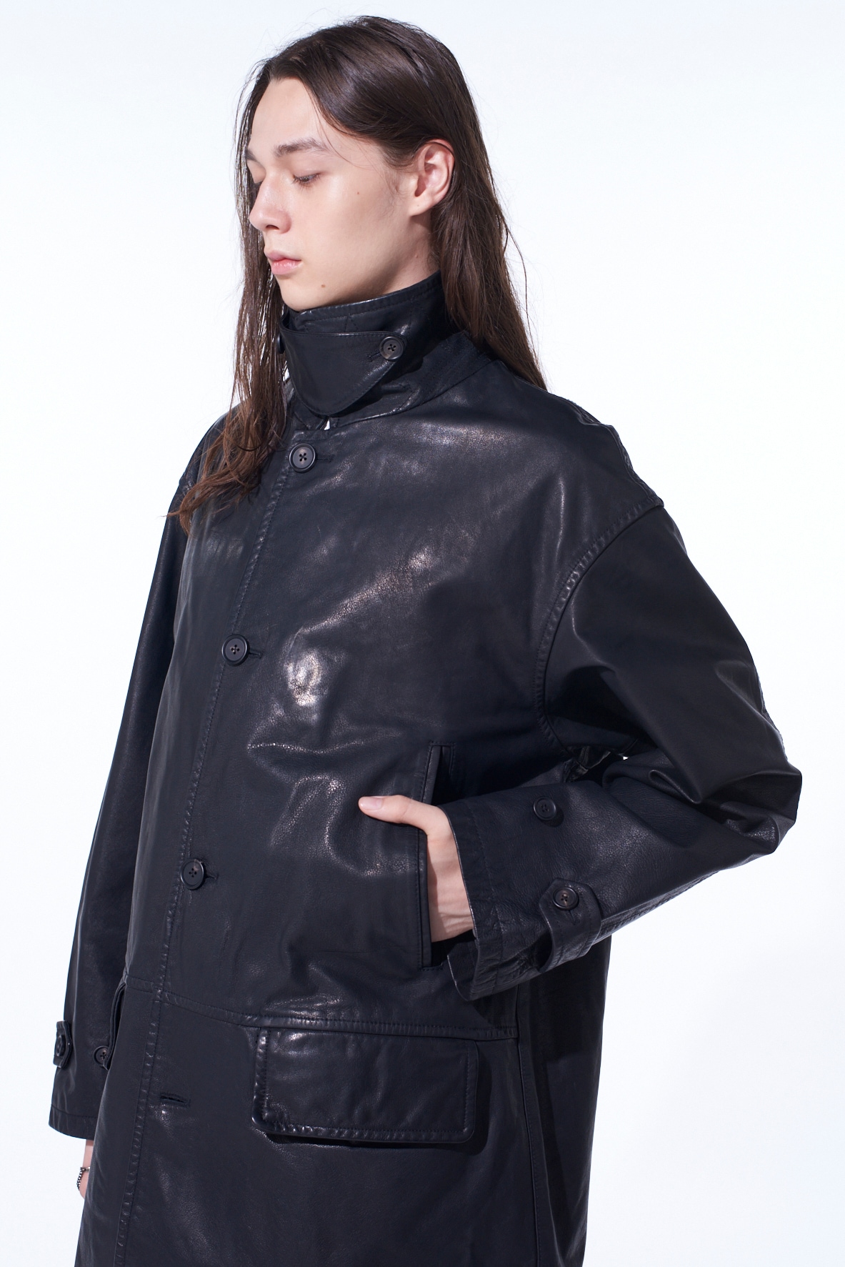 BUFFALO WASHED LEATHER CAR COAT