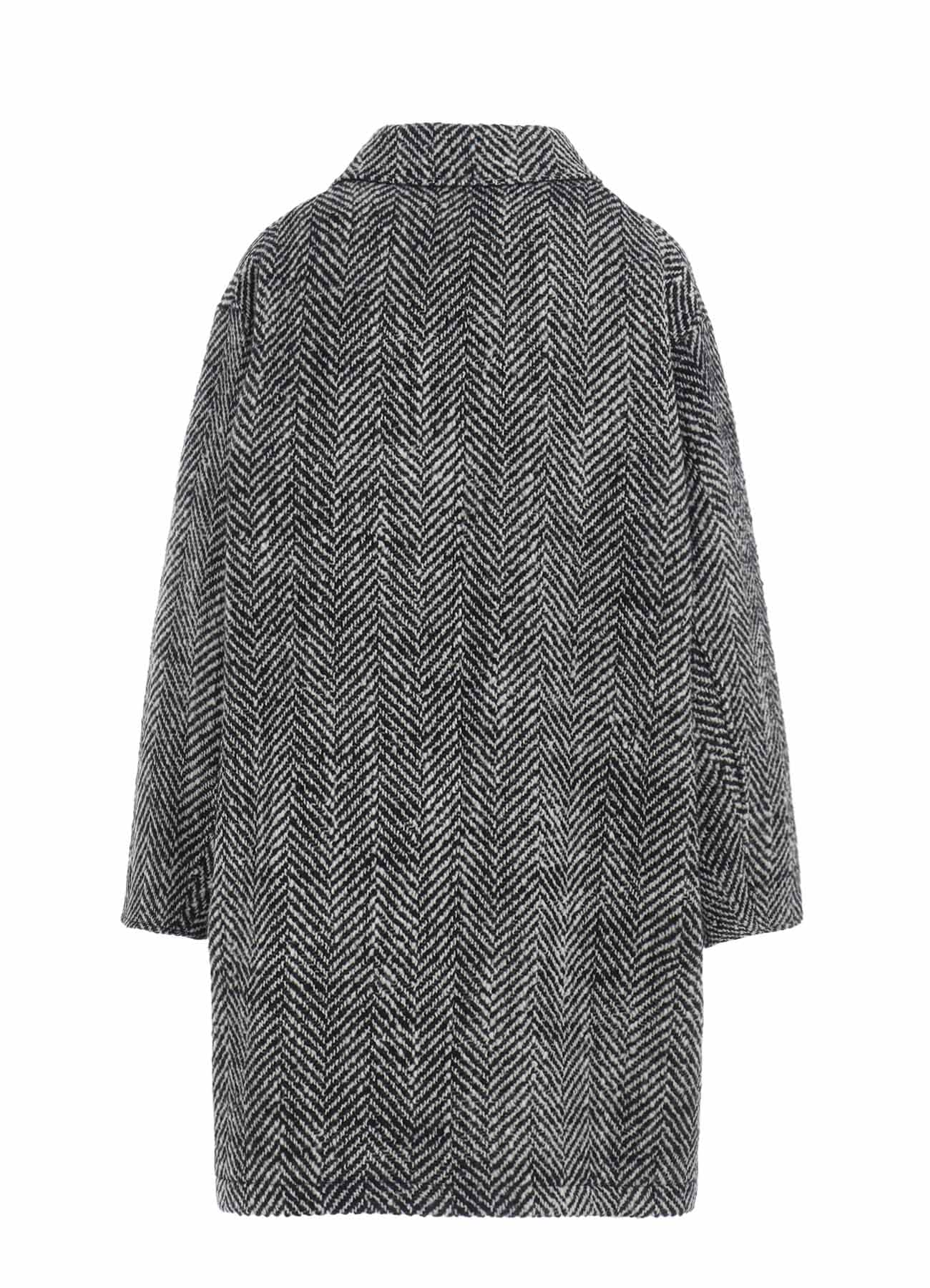 【11/21～11/25 Y's OMOTESANDO 先行販売】HERRINGBONE TWEED OVERSIZED SOUTIEN COLLAR COAT