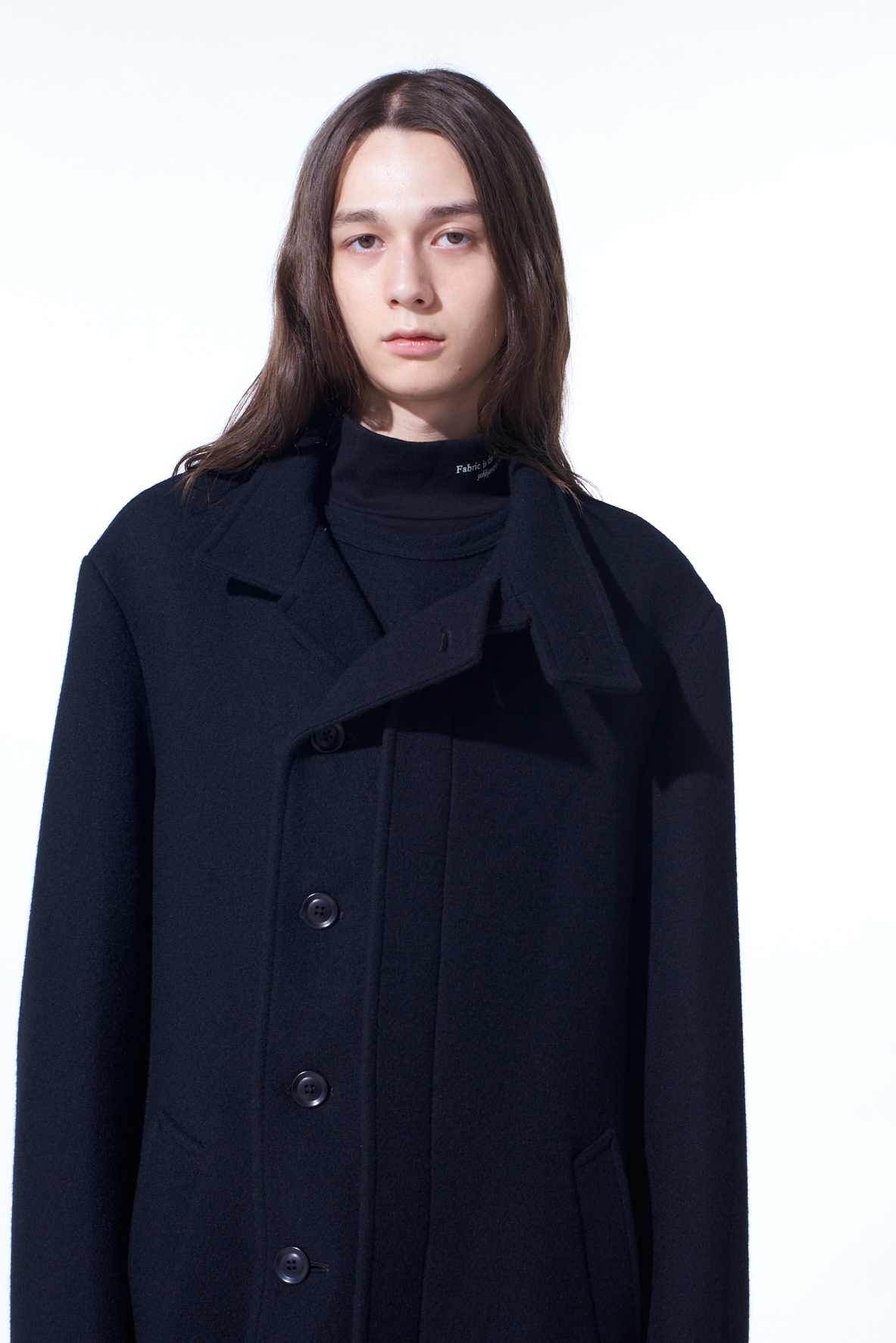 【11/21～11/25 Y's OMOTESANDO 先行販売】DOUBLE-WEAVE MELTON STAND COLLAR COAT