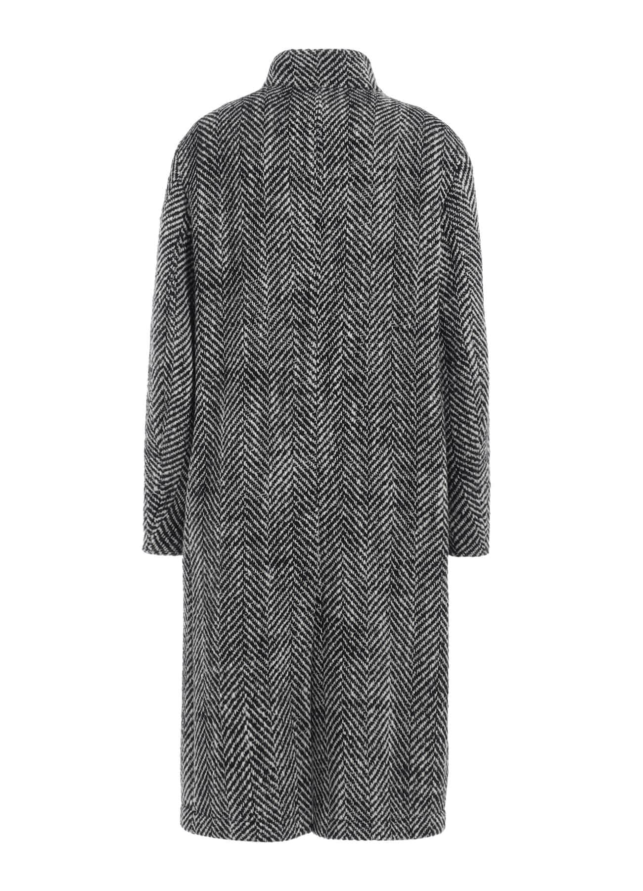 【11/21～11/25 Y's OMOTESANDO 先行販売】HERRINGBONE TWEED STAND COLLAR COAT