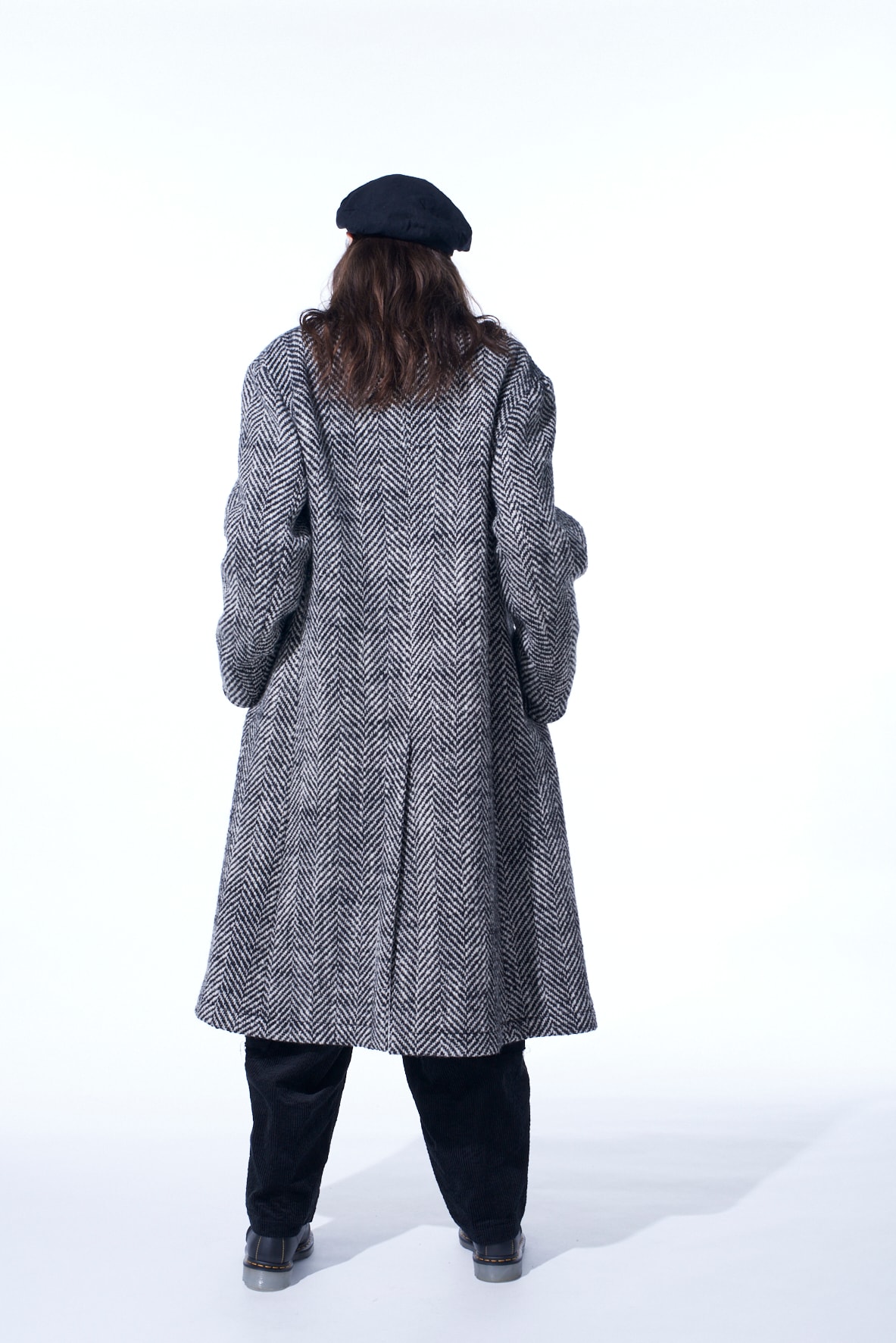 【11/21～11/25 Y's OMOTESANDO 先行販売】HERRINGBONE TWEED STAND COLLAR COAT