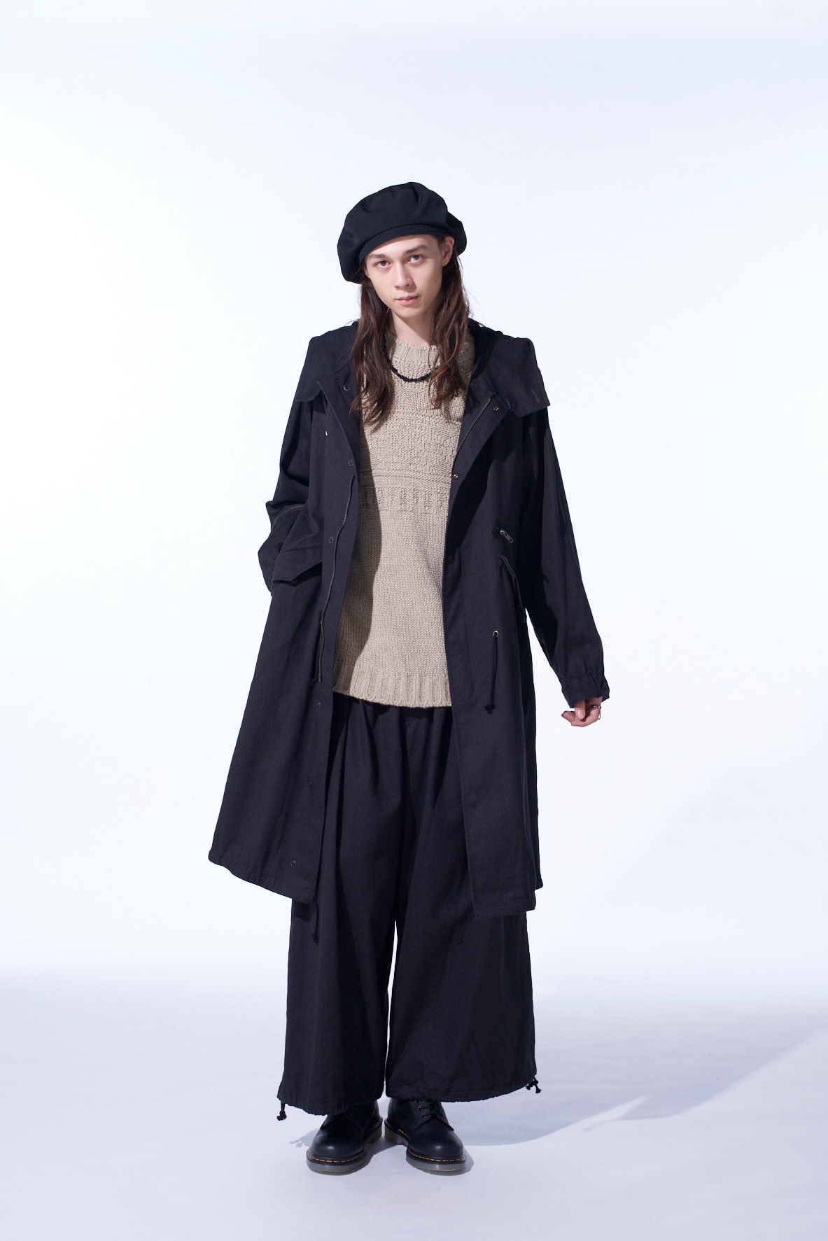 COTTON DRILL ZIPPER MODS COAT