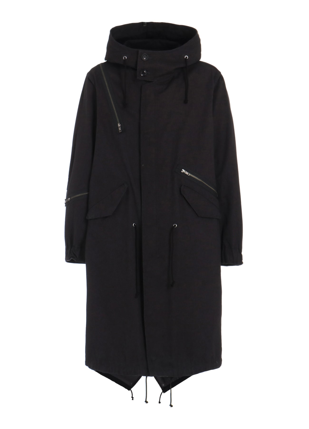 COTTON DRILL ZIPPER MODS COAT