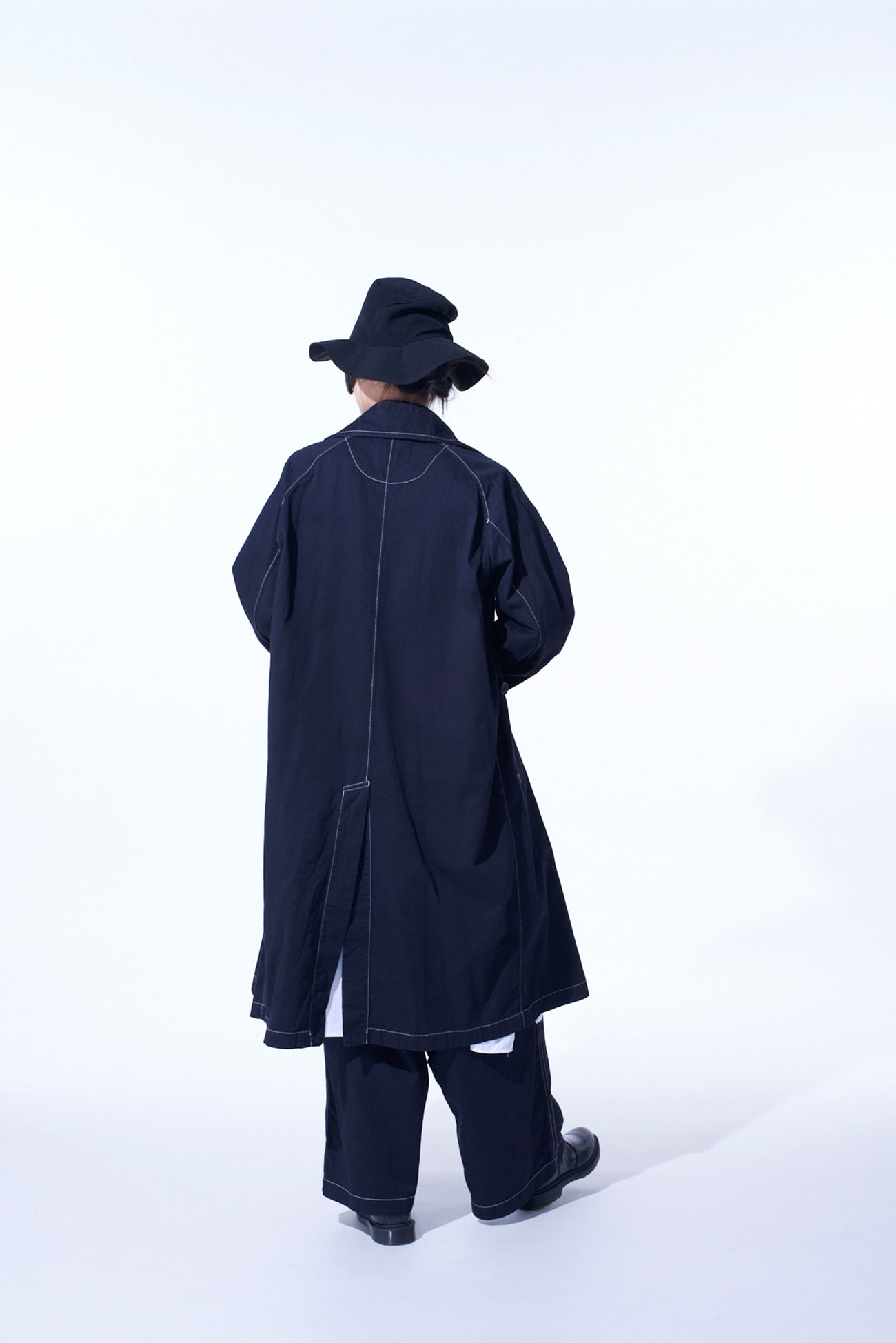 COTTON TWILL GARMENT DYED TIE-LOCKEN COAT