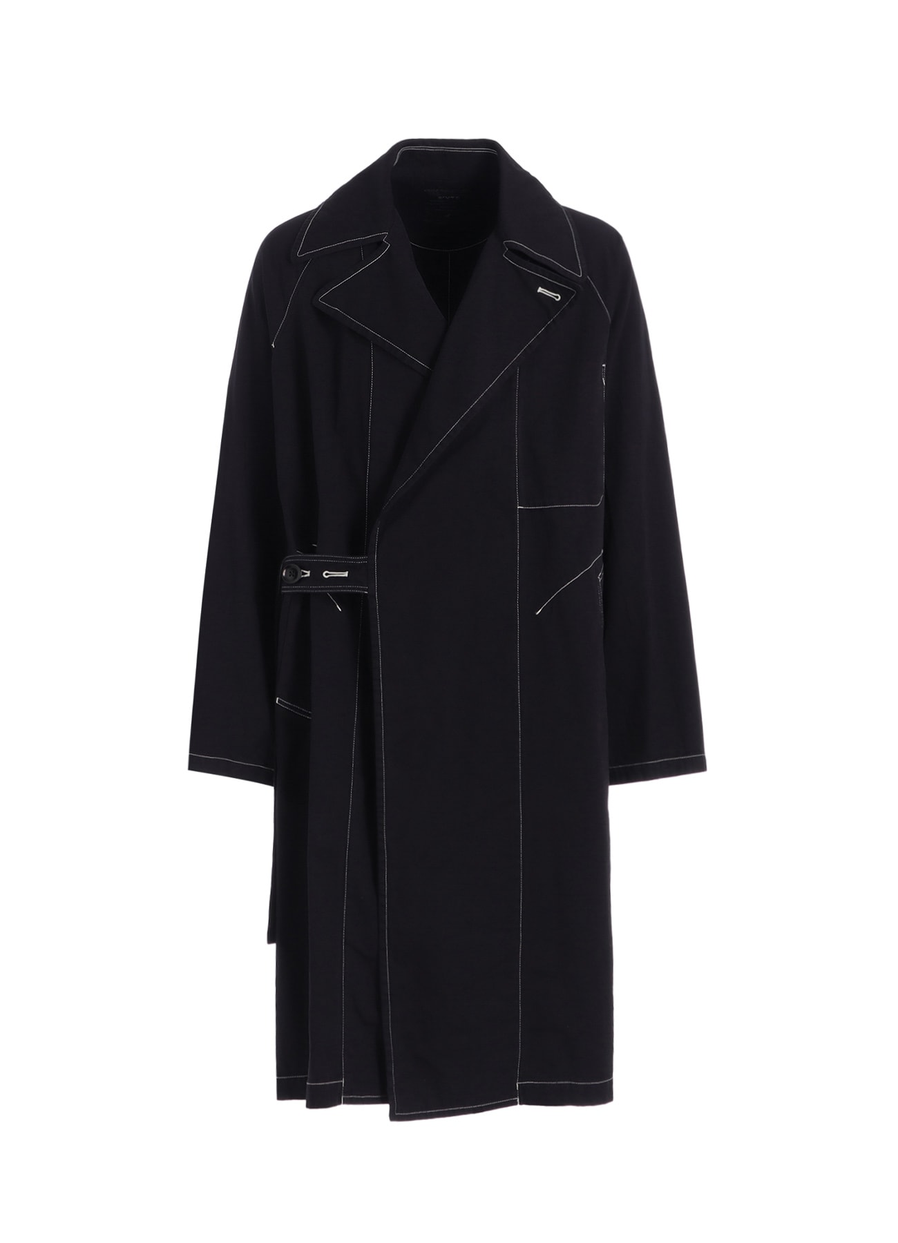 COTTON TWILL GARMENT DYED TIE-LOCKEN COAT