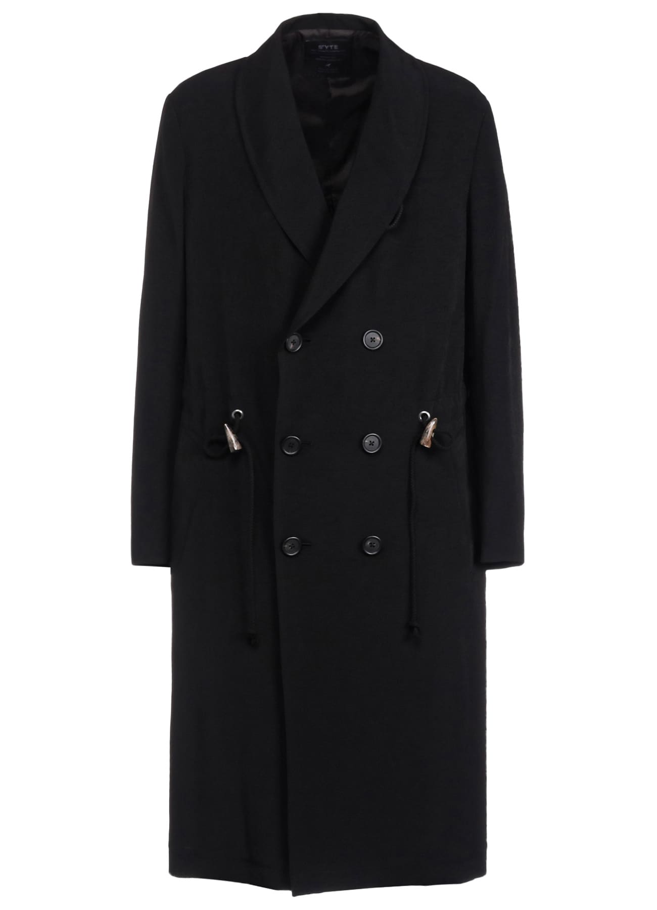 CREPE de CHINE SHAWL COLLAR DOUBLE-BREASTED COAT