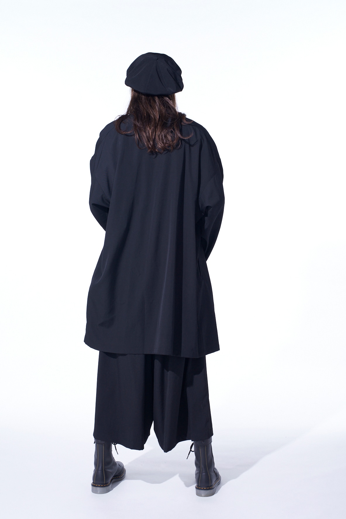 【11/21～11/25 Y's OMOTESANDO 先行販売】WASHER WOOL GABARDINE FLAME DOUBLE DRAPE COAT