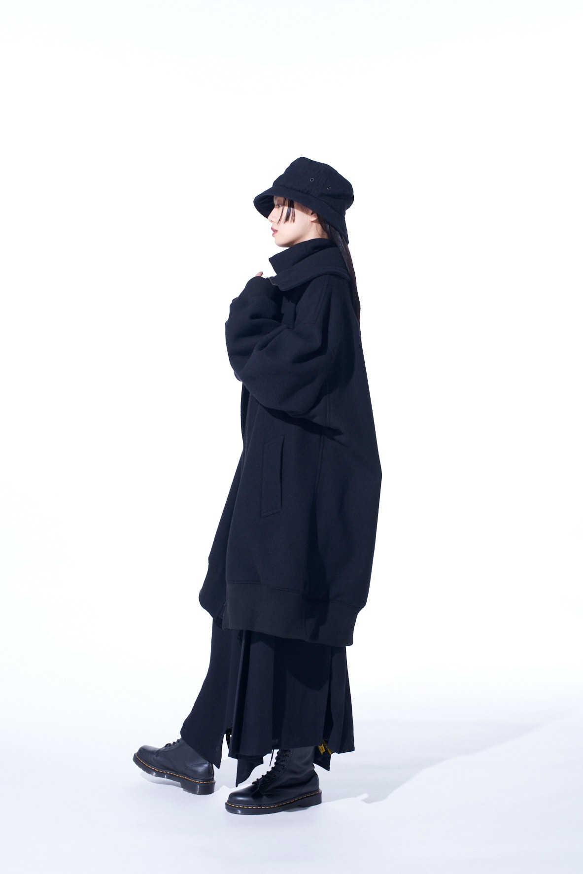 【11/21～11/25 Y's OMOTESANDO 先行販売】DOUBLE-WEAVE MELTON OVERSIZED LONG TRUCK TOP