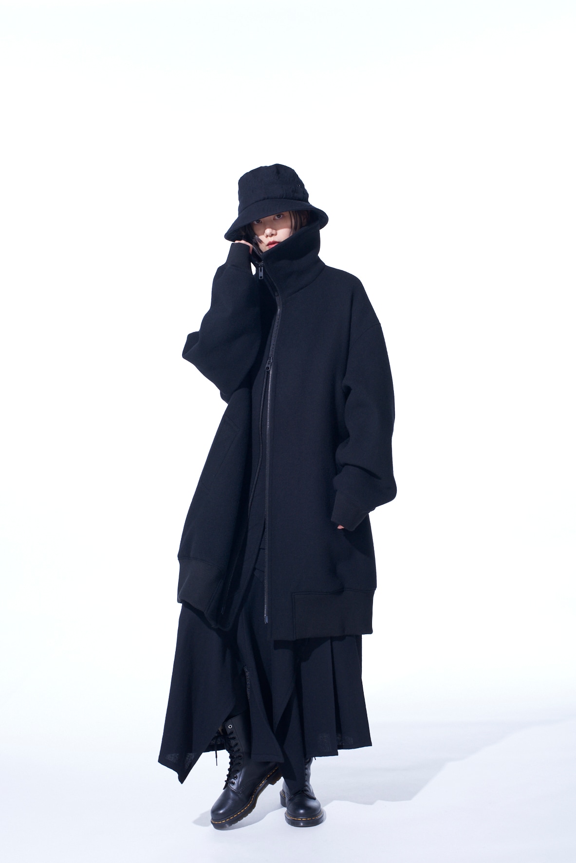 【11/21～11/25 Y's OMOTESANDO 先行販売】DOUBLE-WEAVE MELTON OVERSIZED LONG TRUCK TOP