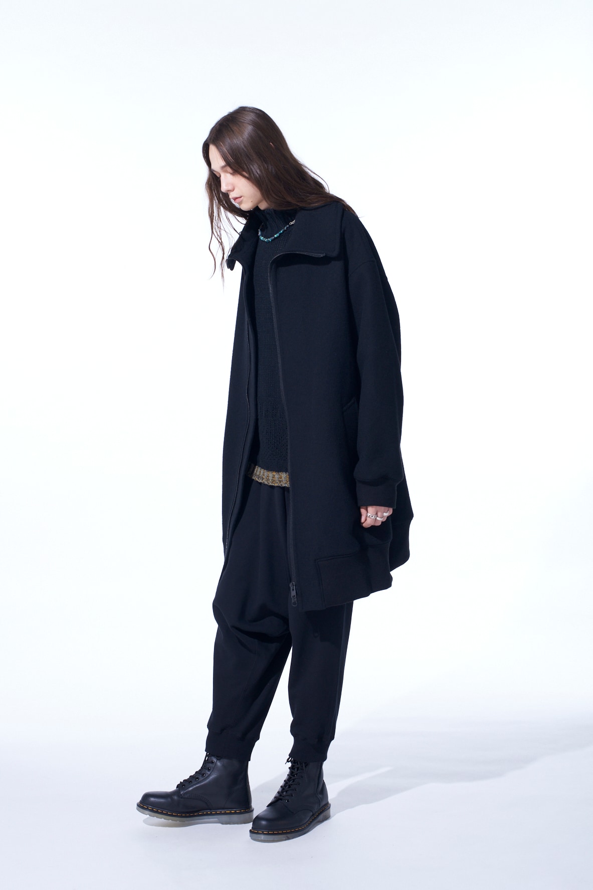 【11/21～11/25 Y's OMOTESANDO 先行販売】DOUBLE-WEAVE MELTON OVERSIZED LONG TRUCK TOP