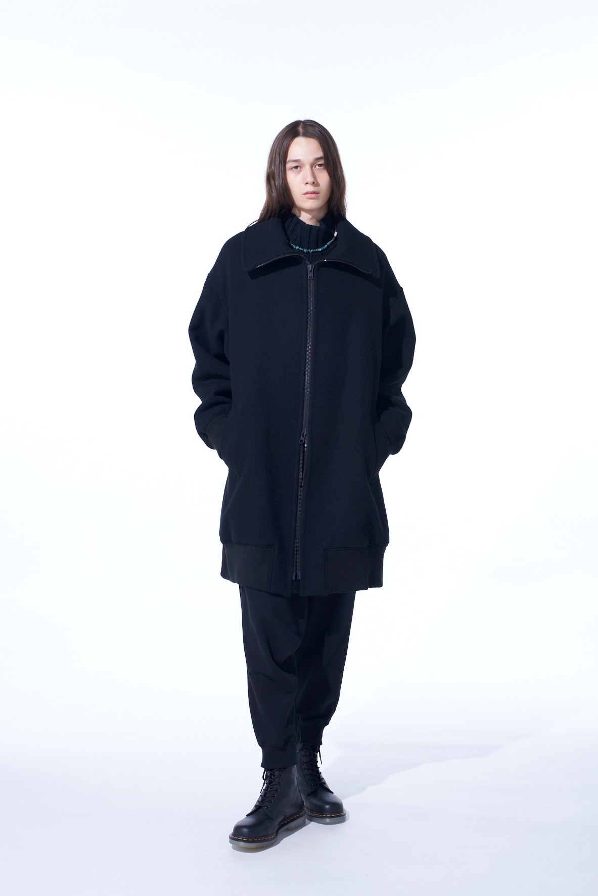 【11/21～11/25 Y's OMOTESANDO 先行販売】DOUBLE-WEAVE MELTON OVERSIZED LONG TRUCK TOP