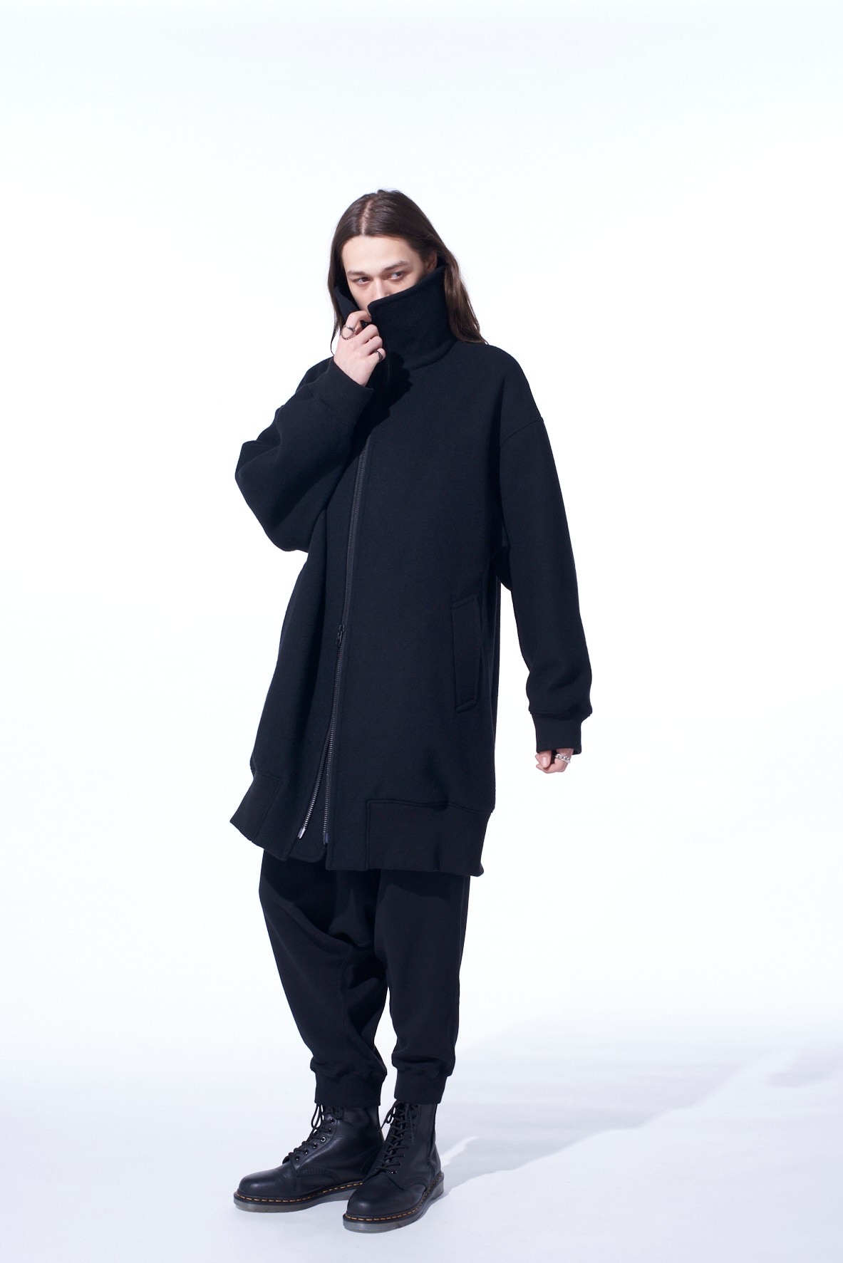 【11/21～11/25 Y's OMOTESANDO 先行販売】DOUBLE-WEAVE MELTON OVERSIZED LONG TRUCK TOP