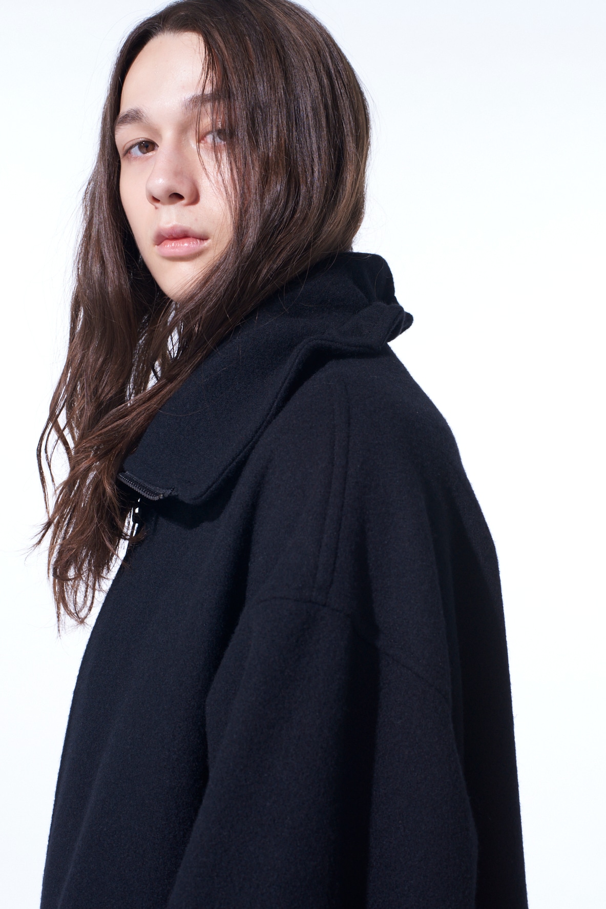 【11/21～11/25 Y's OMOTESANDO 先行販売】DOUBLE-WEAVE MELTON OVERSIZED LONG TRUCK TOP