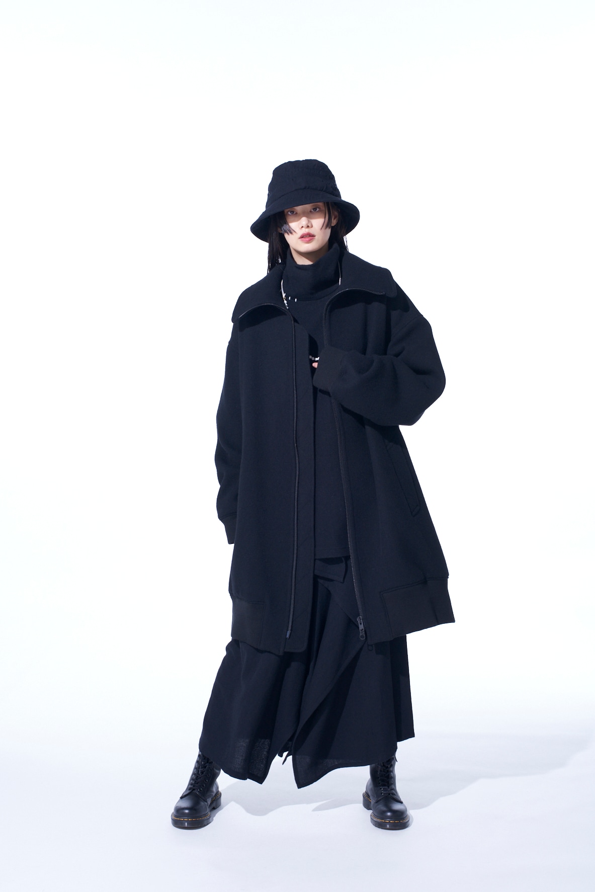 【11/21～11/25 Y's OMOTESANDO 先行販売】DOUBLE-WEAVE MELTON OVERSIZED LONG TRUCK TOP