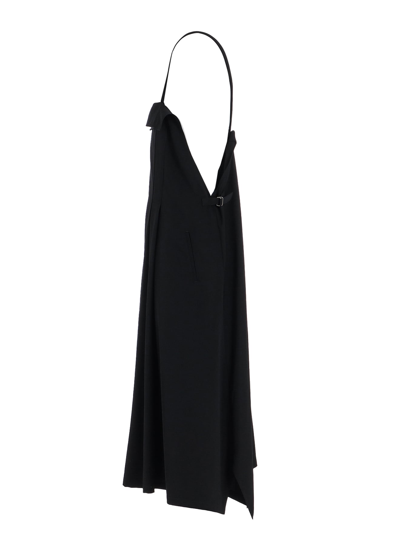 【11/21～11/25 Y's OMOTESANDO 先行販売】WASHER WOOL GABARDINE PLEATED SHOULDER STRAP DRESS