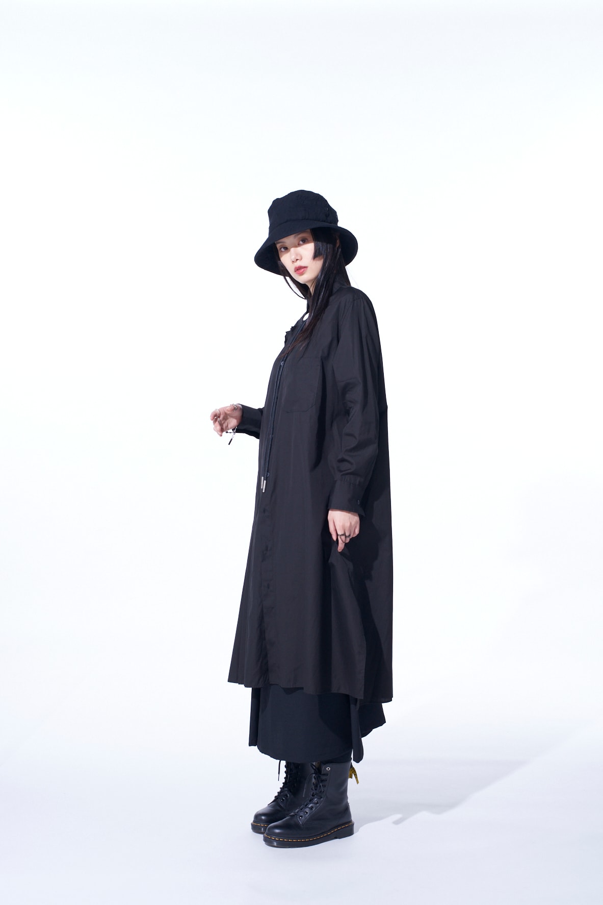 【11/21～11/25 Y's OMOTESANDO 先行販売】COTTON BROAD PLEATED SHIRT DRESS