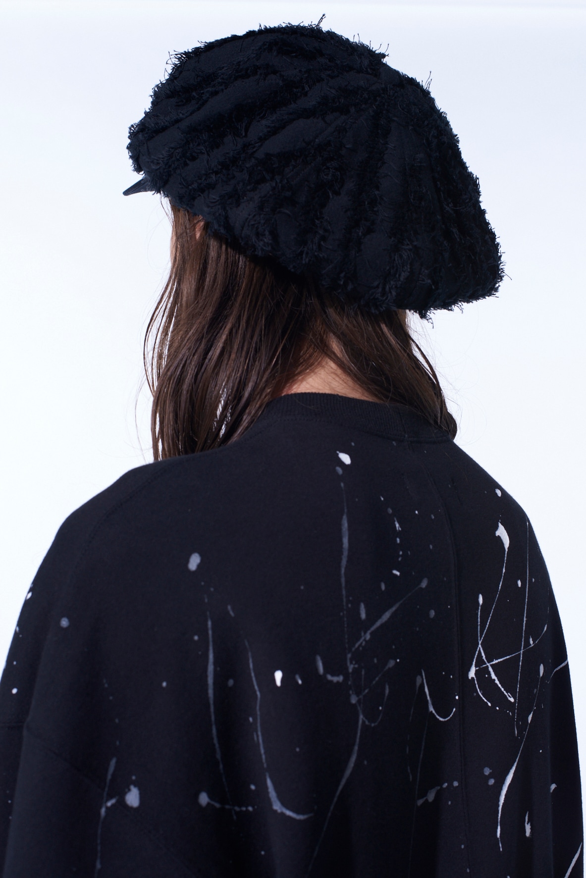 JACQUARD FRINGE STRIPE CASQUETTE