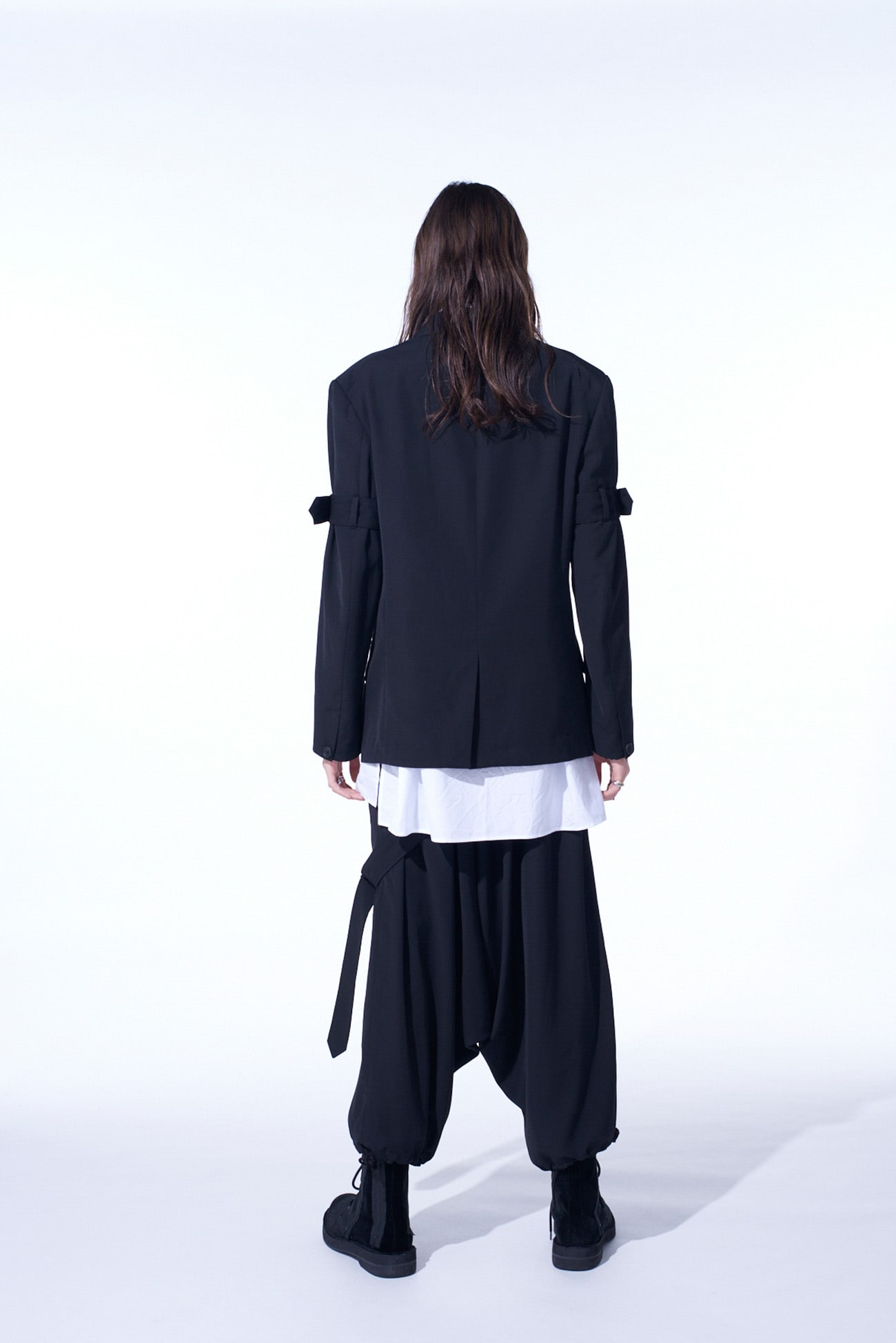 PE/GABARDINE BELTED BANDAGE JACKET