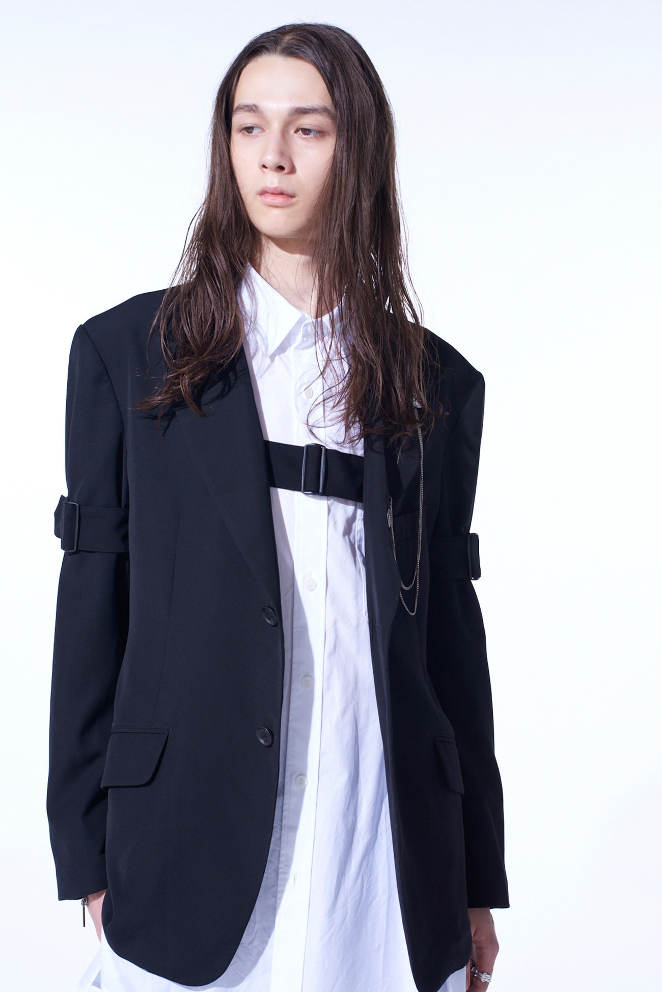 PE/GABARDINE BELTED BANDAGE JACKET