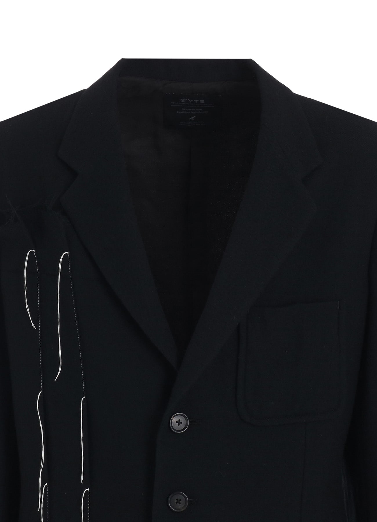 WOOL VIYELLA ASYMMETRICAL PLEATED JACKET