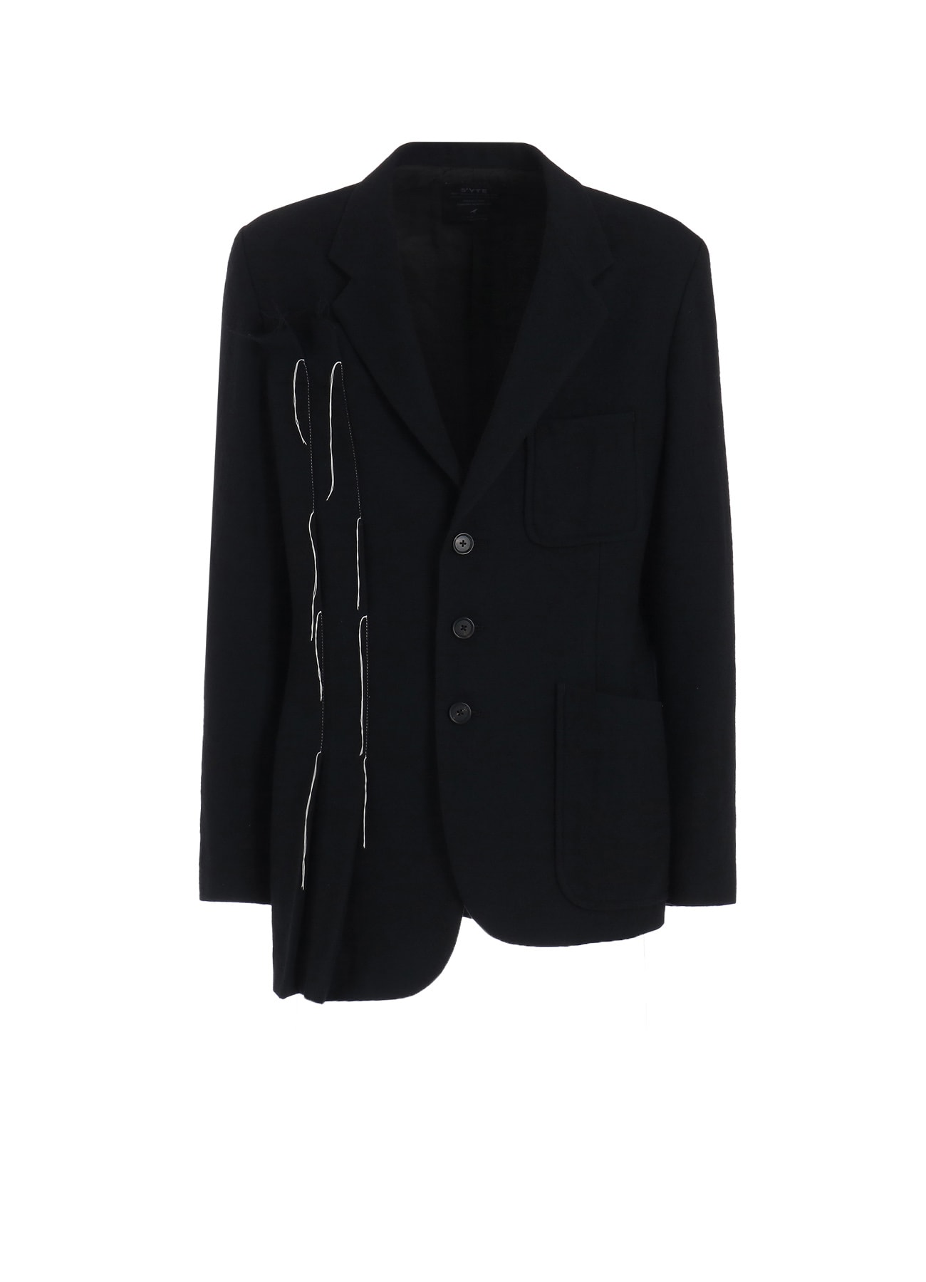 WOOL VIYELLA ASYMMETRICAL PLEATED JACKET