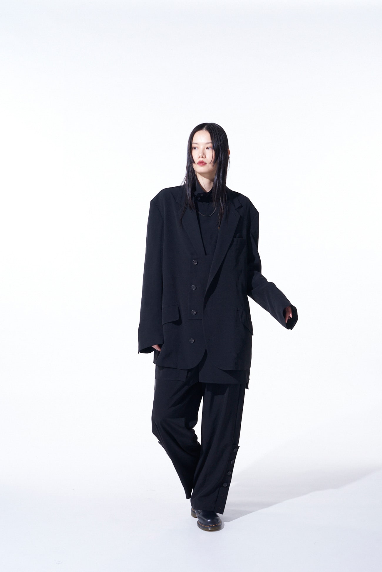 CREPE de CHINE OVERSIZE NOTCHED LAPEL JACKET