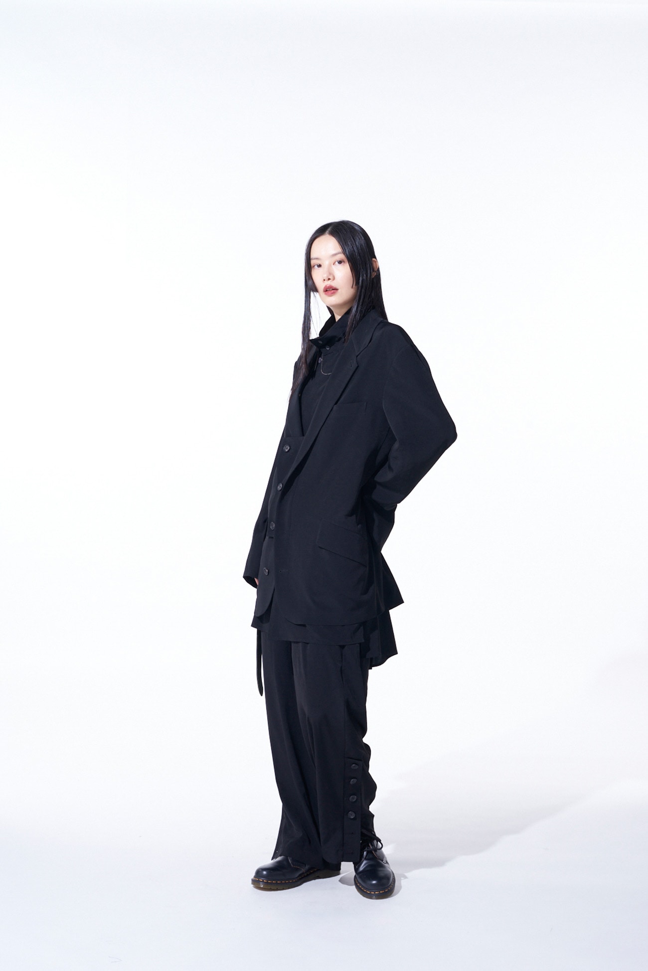 CREPE de CHINE OVERSIZE NOTCHED LAPEL JACKET