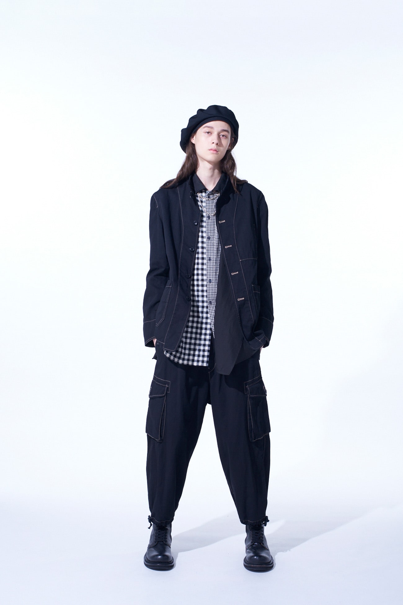 COTTON TWILL GARMENT DYED STAND COLLAR JACKET