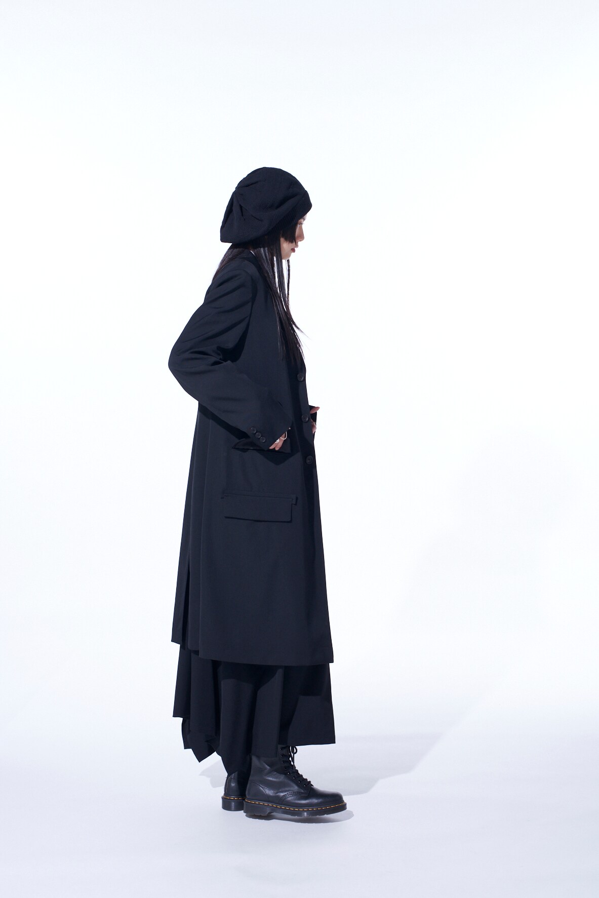 【11/21～11/25 Y's OMOTESANDO 先行販売】WASHER WOOL GABARDINE SLIM LONG JACKET