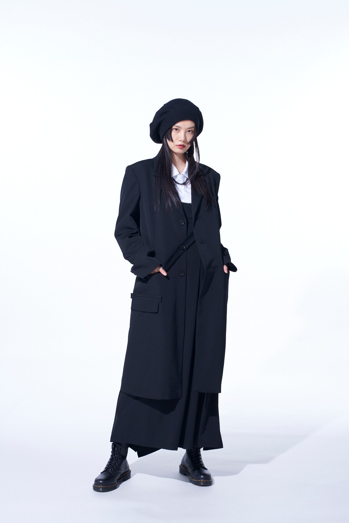 【11/21～11/25 Y's OMOTESANDO 先行販売】WASHER WOOL GABARDINE SLIM LONG JACKET