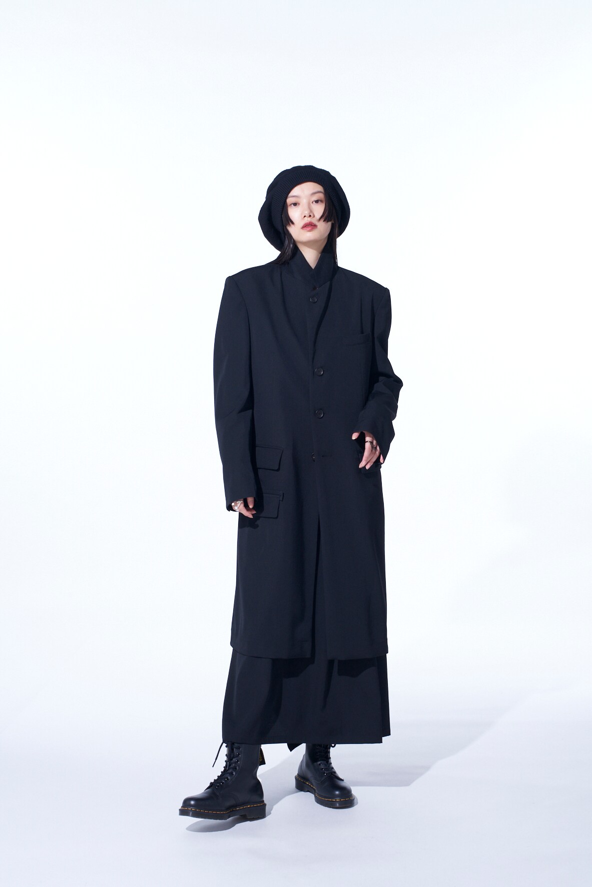 【11/21～11/25 Y's OMOTESANDO 先行販売】WASHER WOOL GABARDINE SLIM LONG JACKET