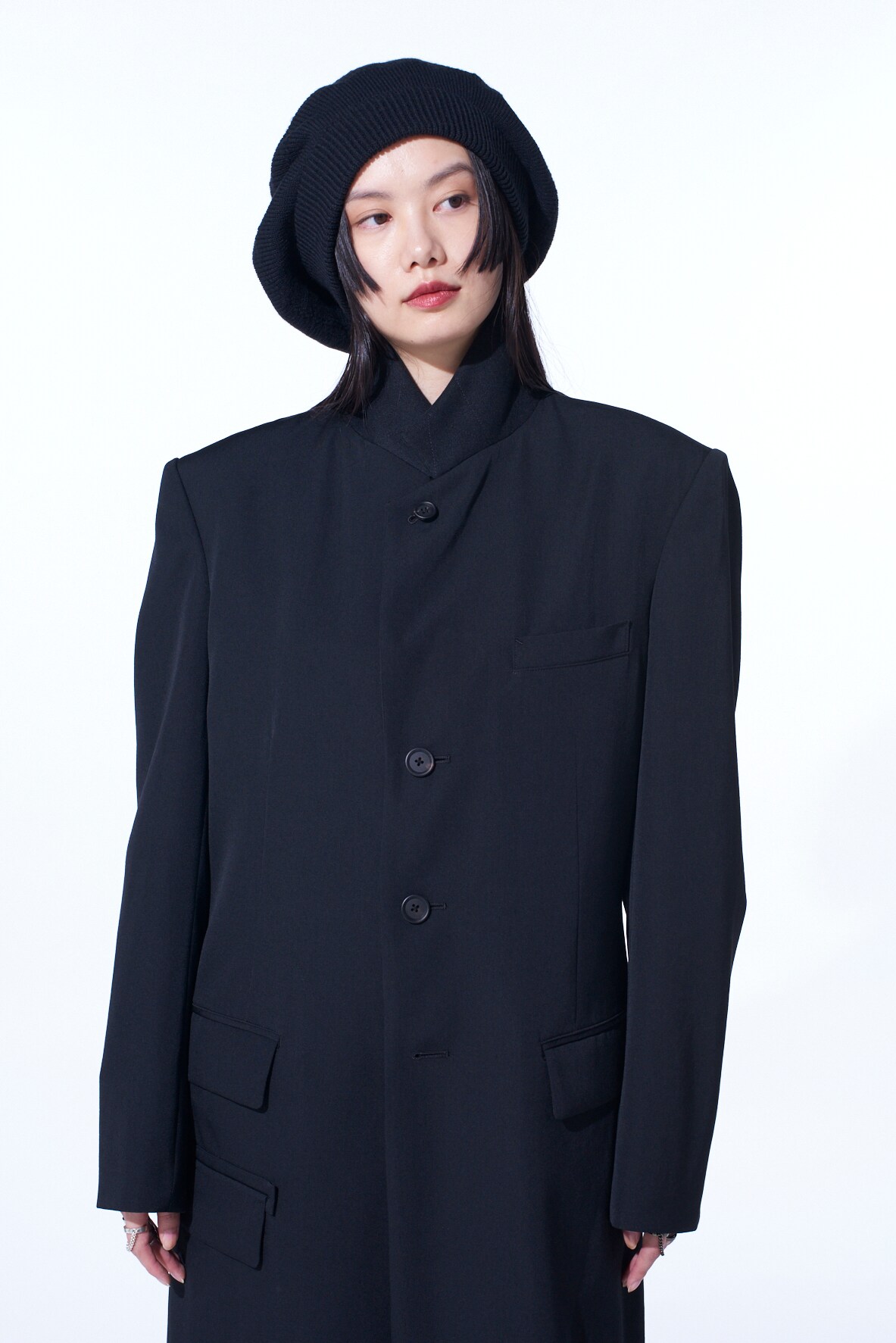 【11/21～11/25 Y's OMOTESANDO 先行販売】WASHER WOOL GABARDINE SLIM LONG JACKET