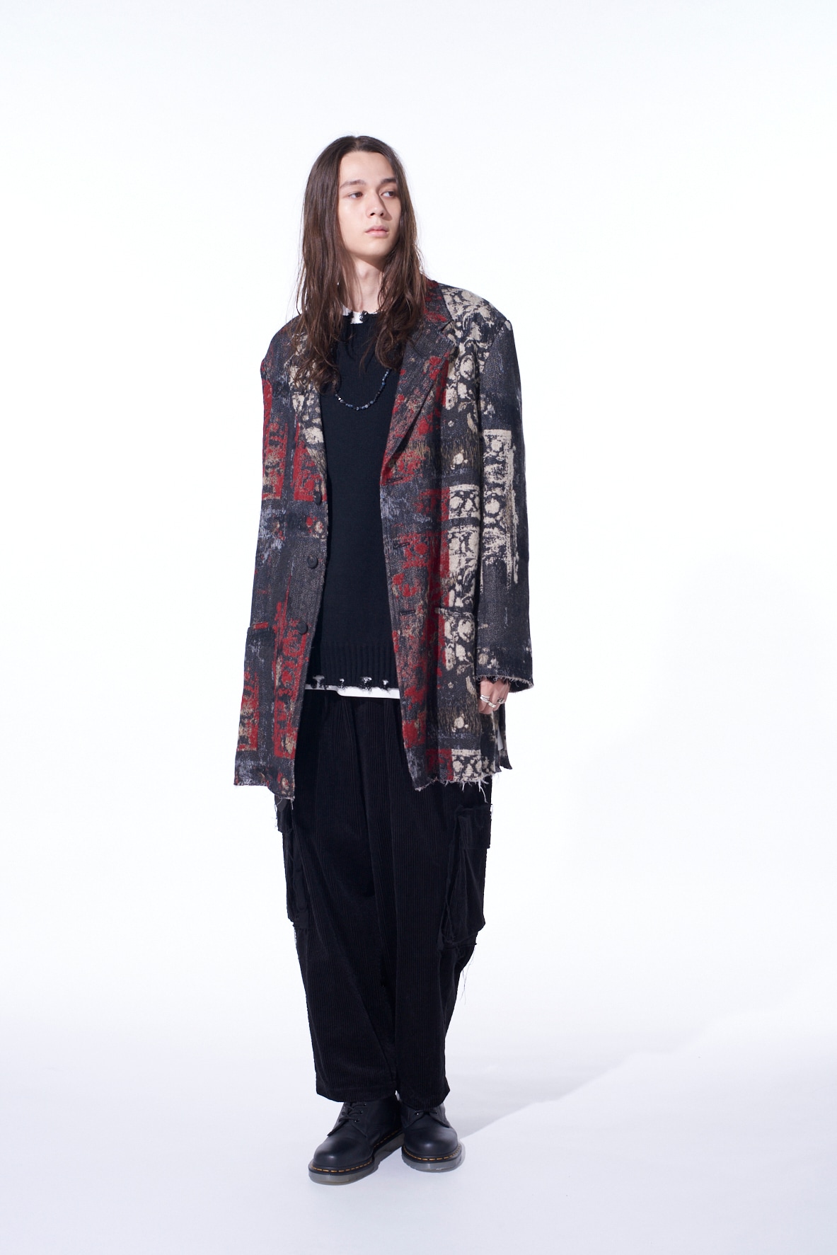 FLORAL JACQUARD LONG JACKET