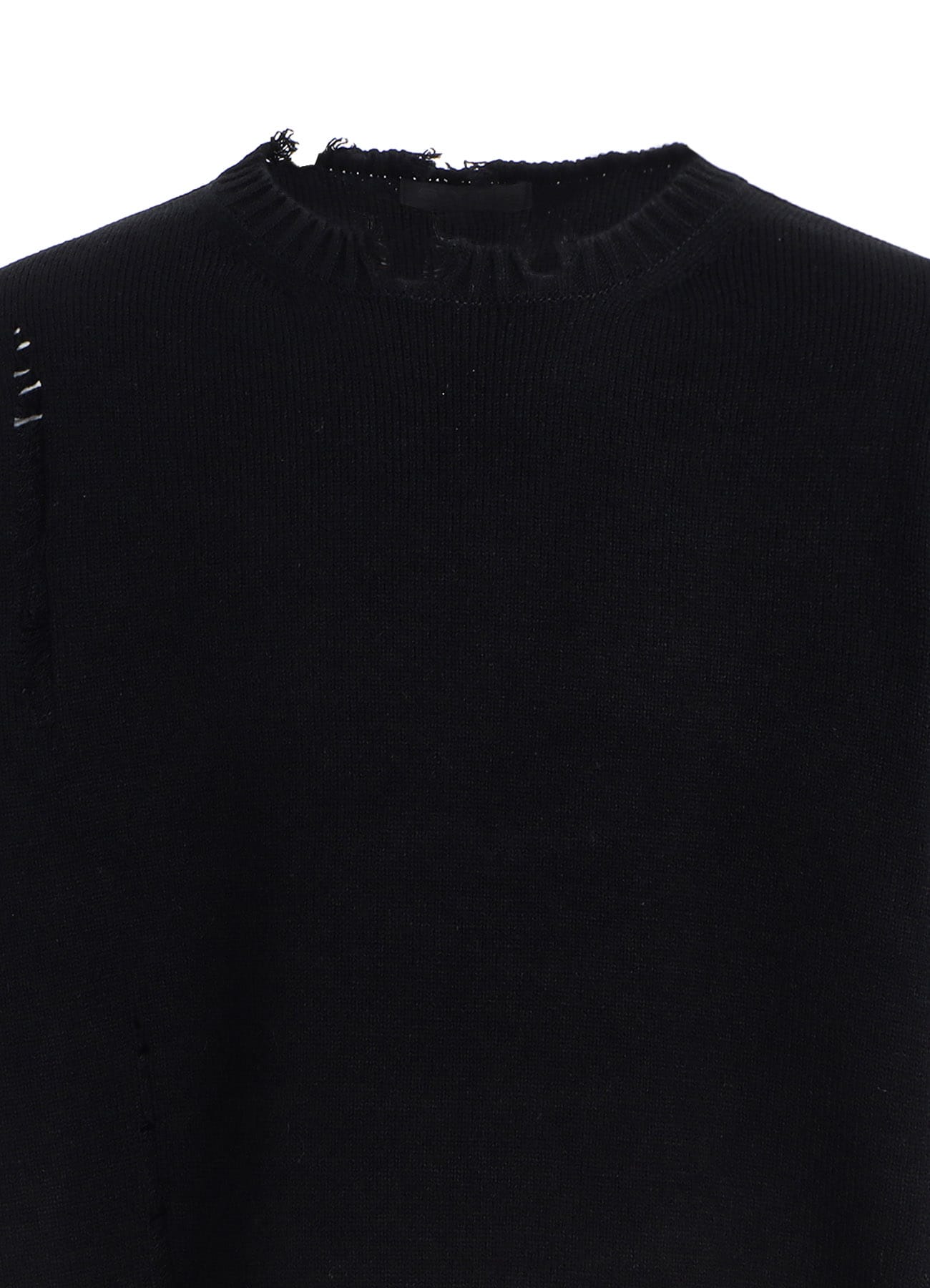 7G BULKY WOOL DAMAGE ROUND NECK PULLOVER