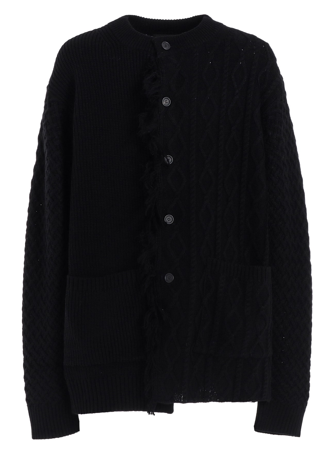 CORPILON BULKY WOOL FRINGE CARDIGAN