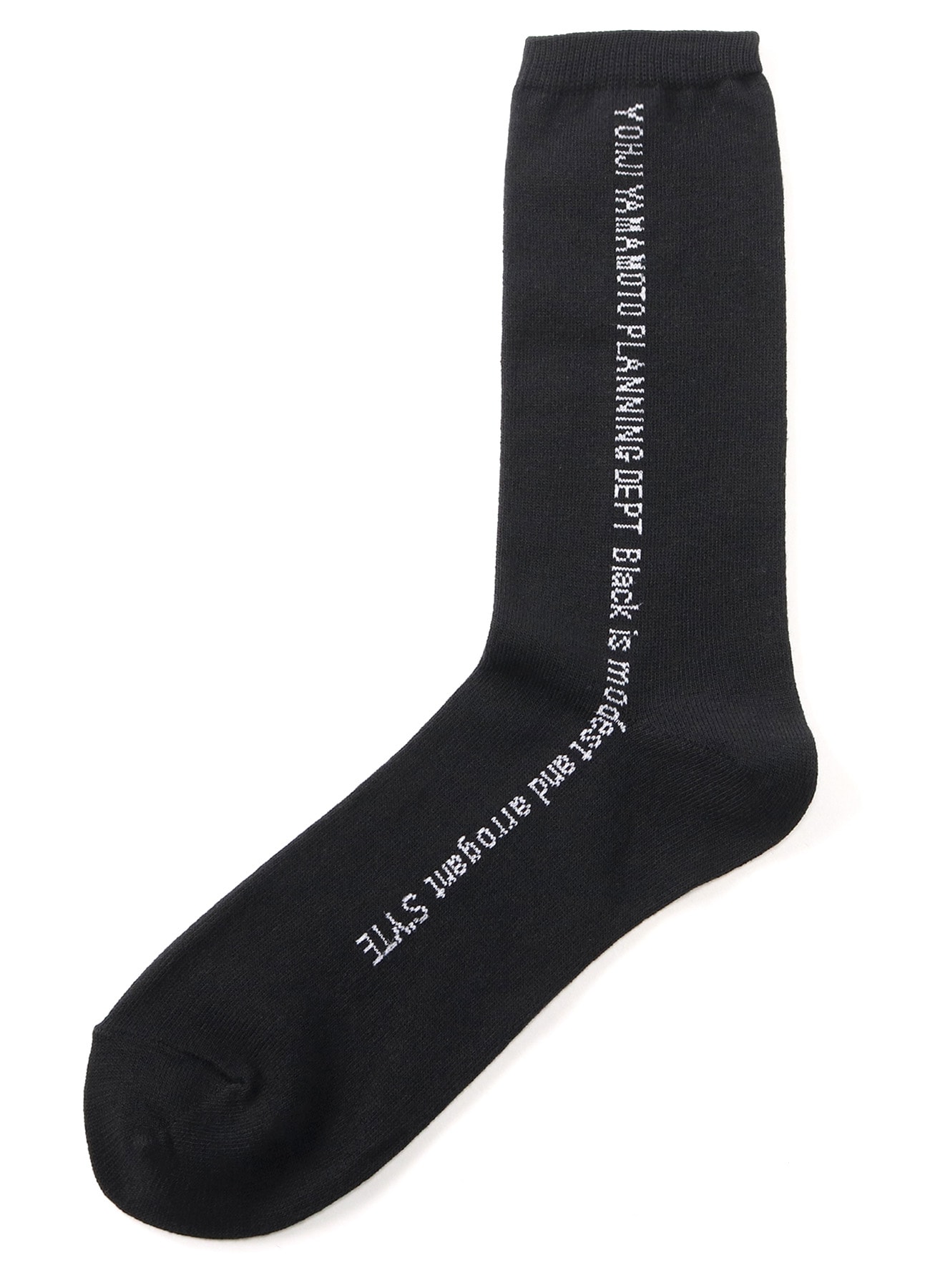 Cotton Plain Stitch「Black Is Modest」Line Socks