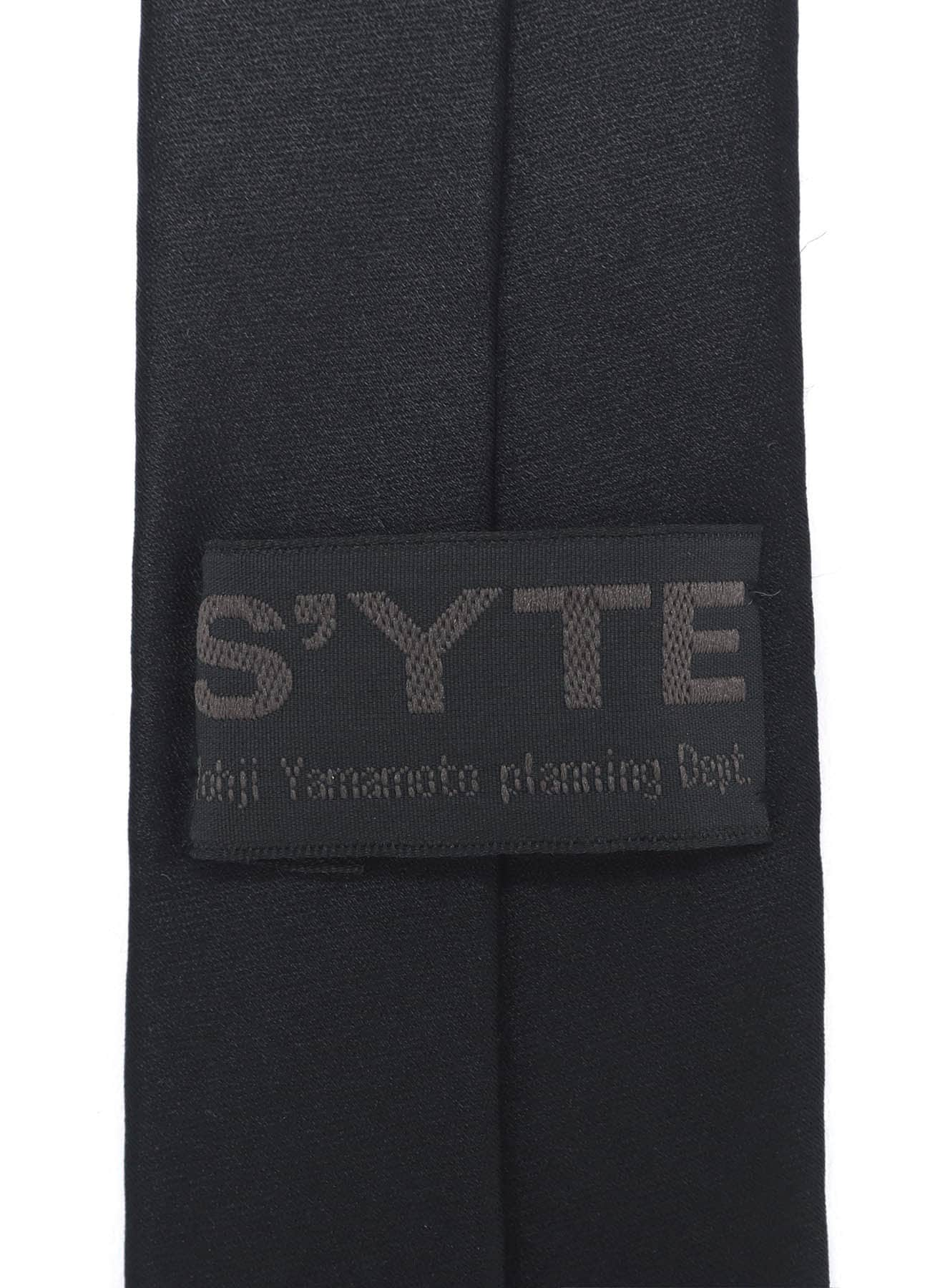 SILK SATIN「BLACK IS MODEST」MESSAGE NARROW SQUARE TIE