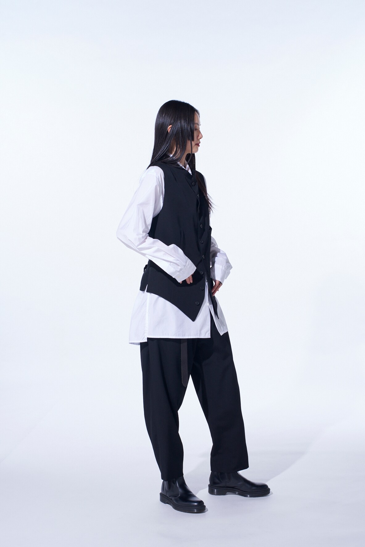 【11/21～11/25 Y's OMOTESANDO 先行販売】WASHER WOOL GABARDINE 2-TUCK WIDE PANT