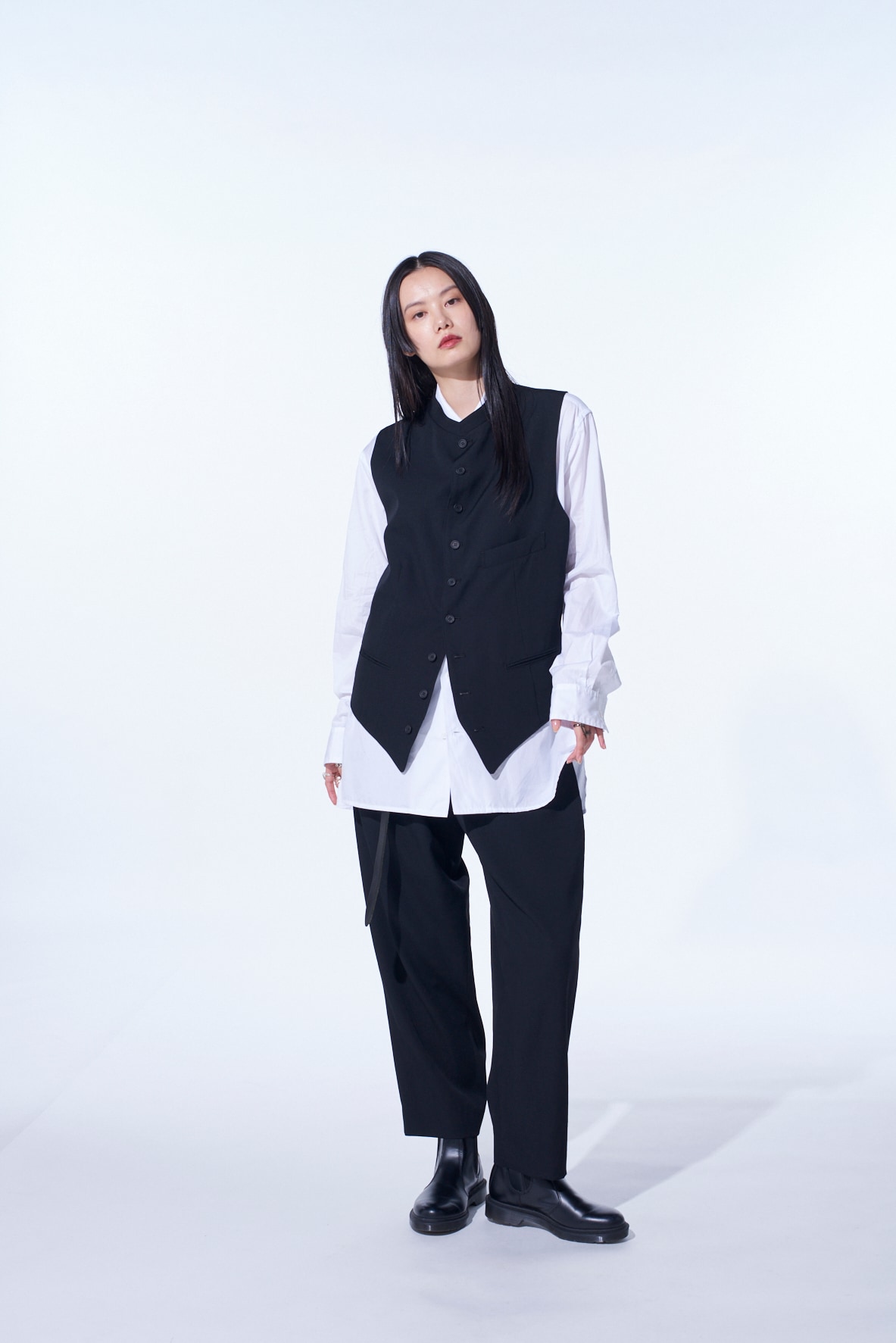 【11/21～11/25 Y's OMOTESANDO 先行販売】WASHER WOOL GABARDINE 2-TUCK WIDE PANT