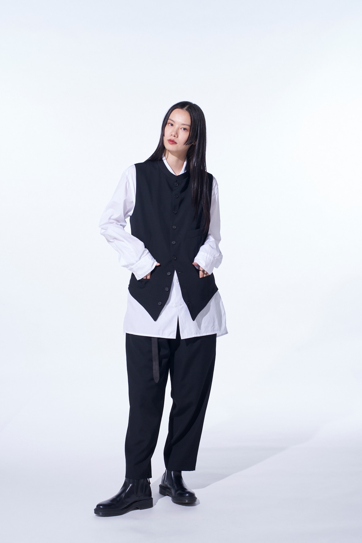 【11/21～11/25 Y's OMOTESANDO 先行販売】WASHER WOOL GABARDINE 2-TUCK WIDE PANT