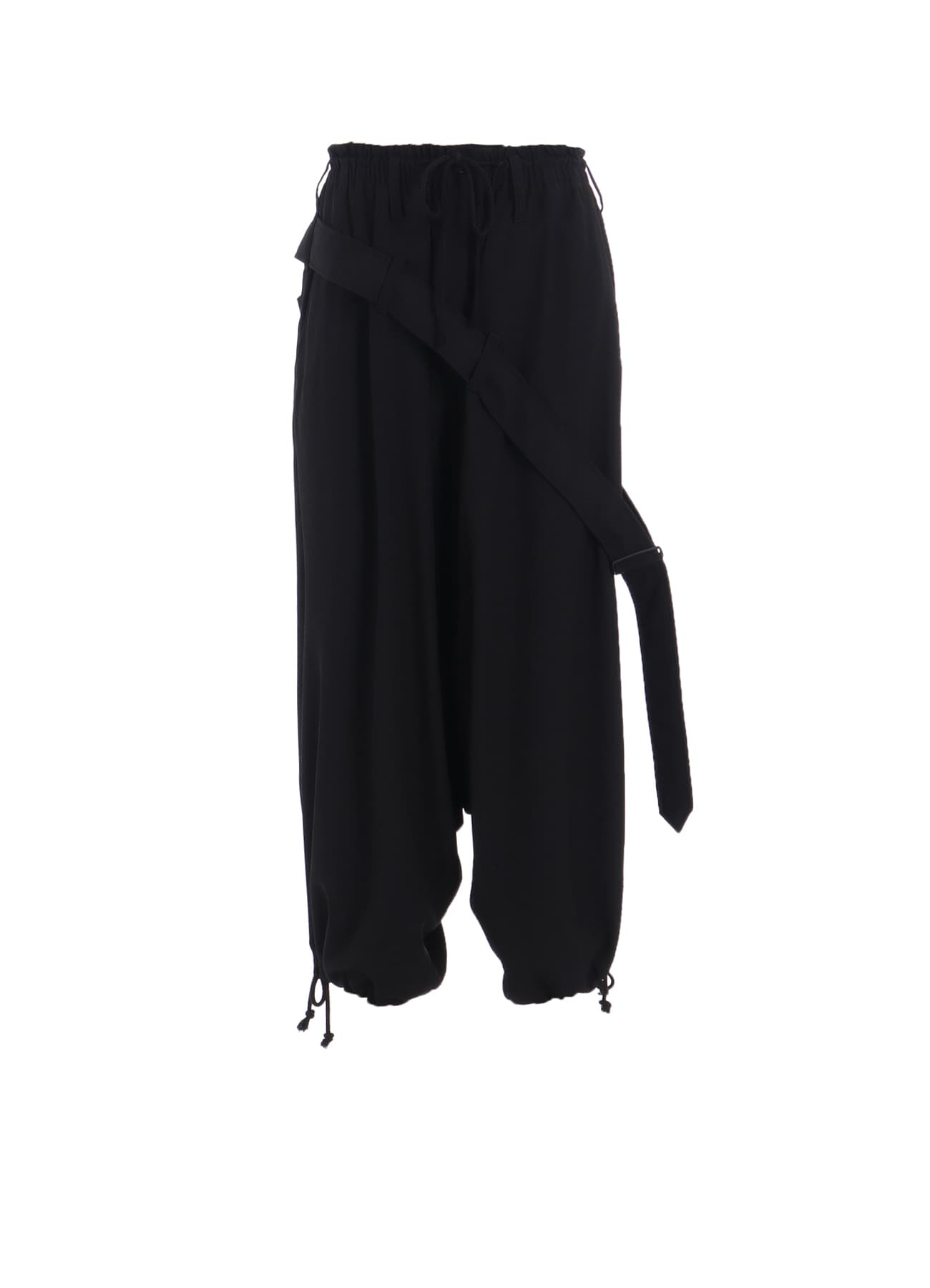 PE/GABARDINE BELTED BALLOON SAROUEL PANTS