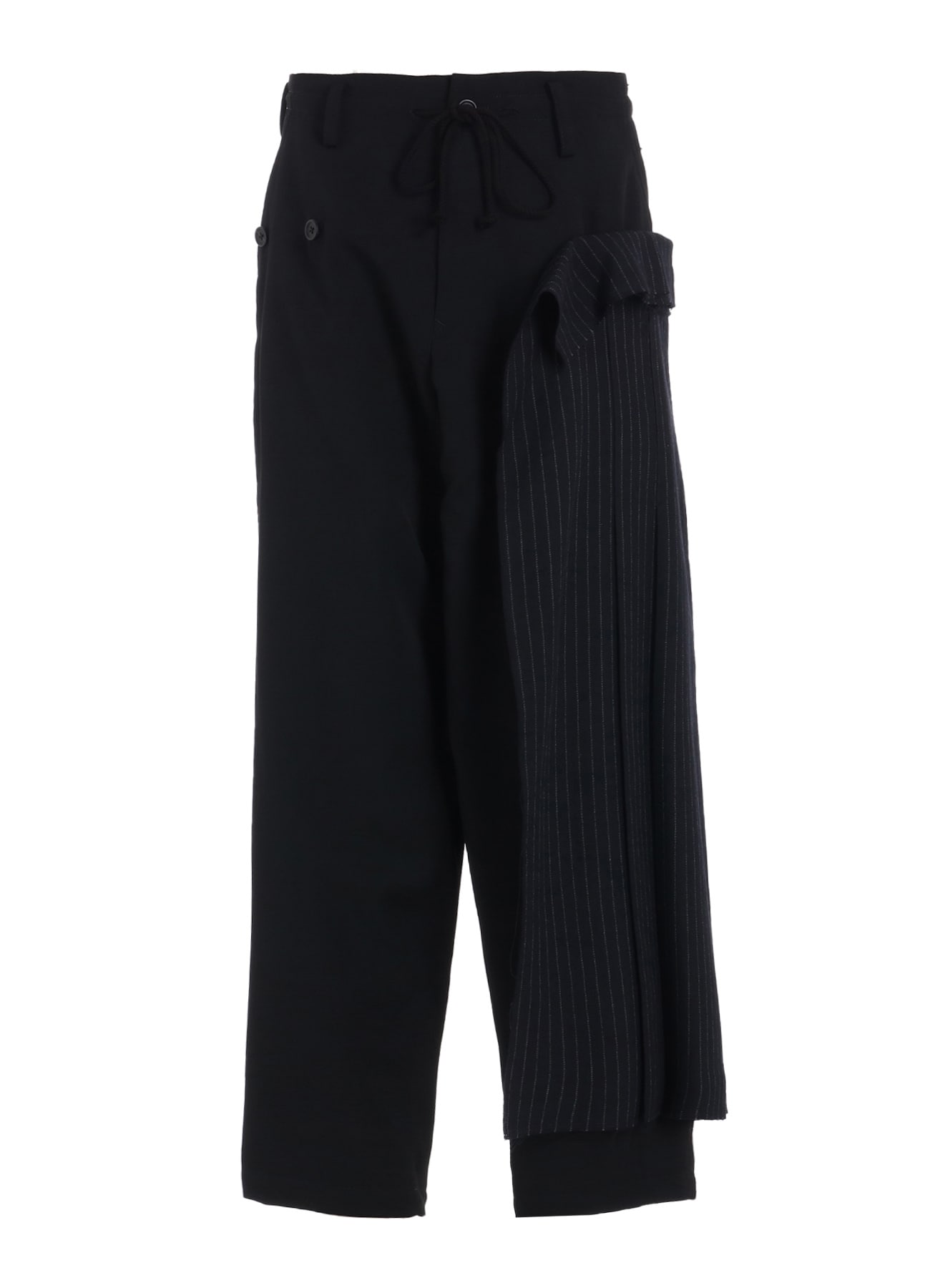 【11/21～11/25 Y's OMOTESANDO 先行販売】WASHER WOOL GABARDINE PLEATED WRAP PANTS