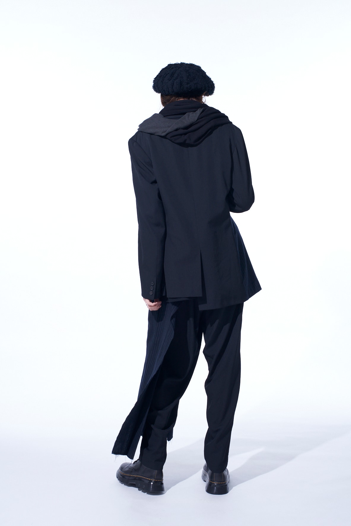 【11/21～11/25 Y's OMOTESANDO 先行販売】WASHER WOOL GABARDINE PLEATED WRAP PANTS