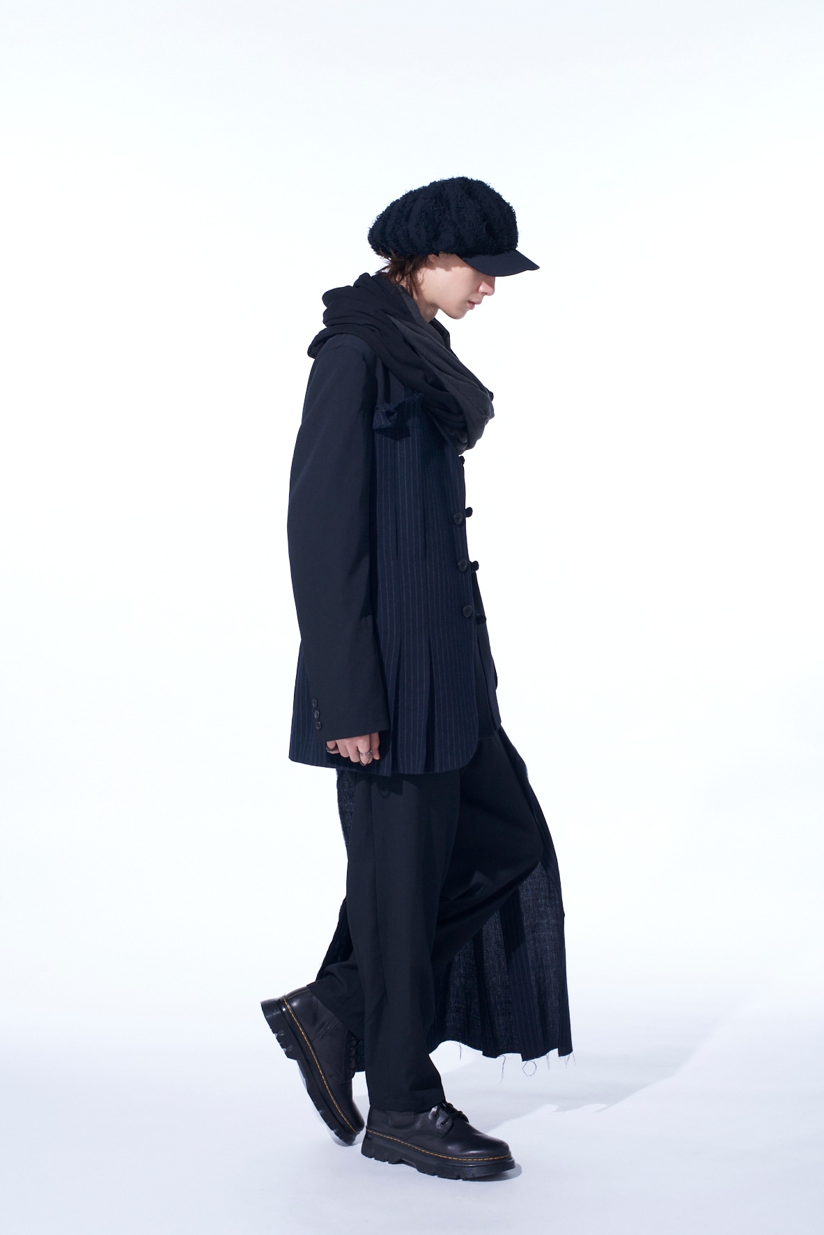 【11/21～11/25 Y's OMOTESANDO 先行販売】WASHER WOOL GABARDINE PLEATED WRAP PANTS