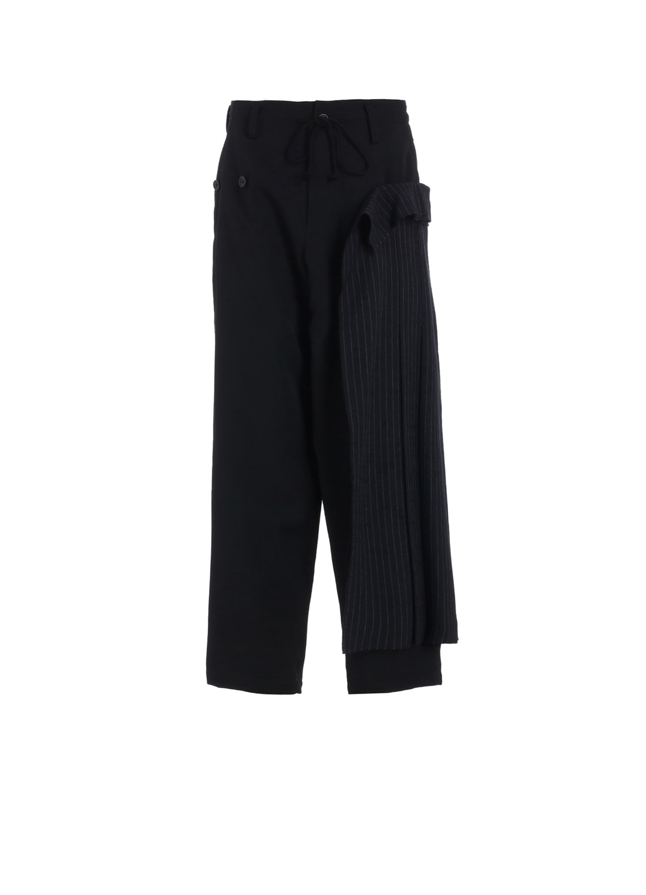 【11/21～11/25 Y's OMOTESANDO 先行販売】WASHER WOOL GABARDINE PLEATED WRAP PANTS